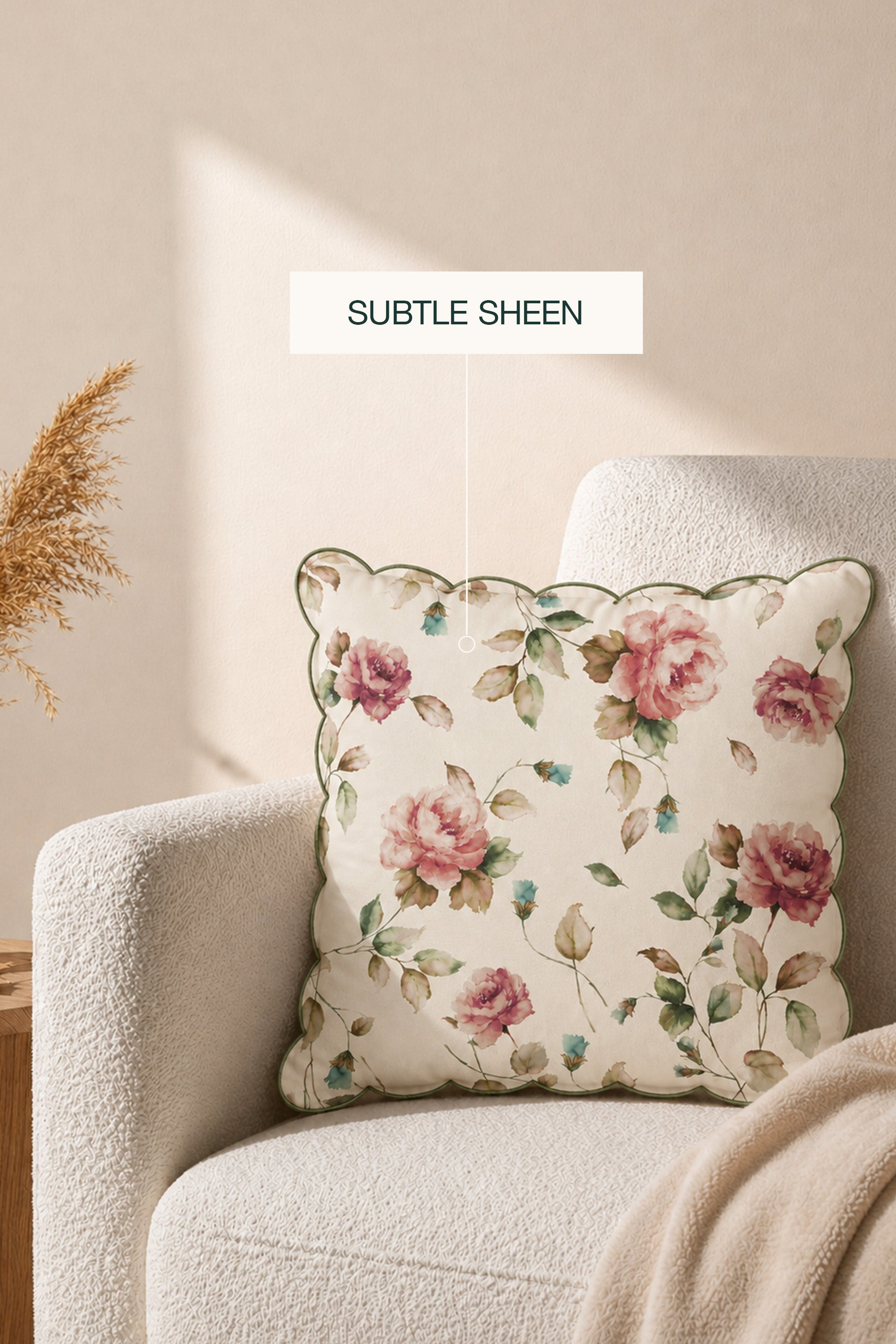 Ochre Wash Sateen Cushion Cover