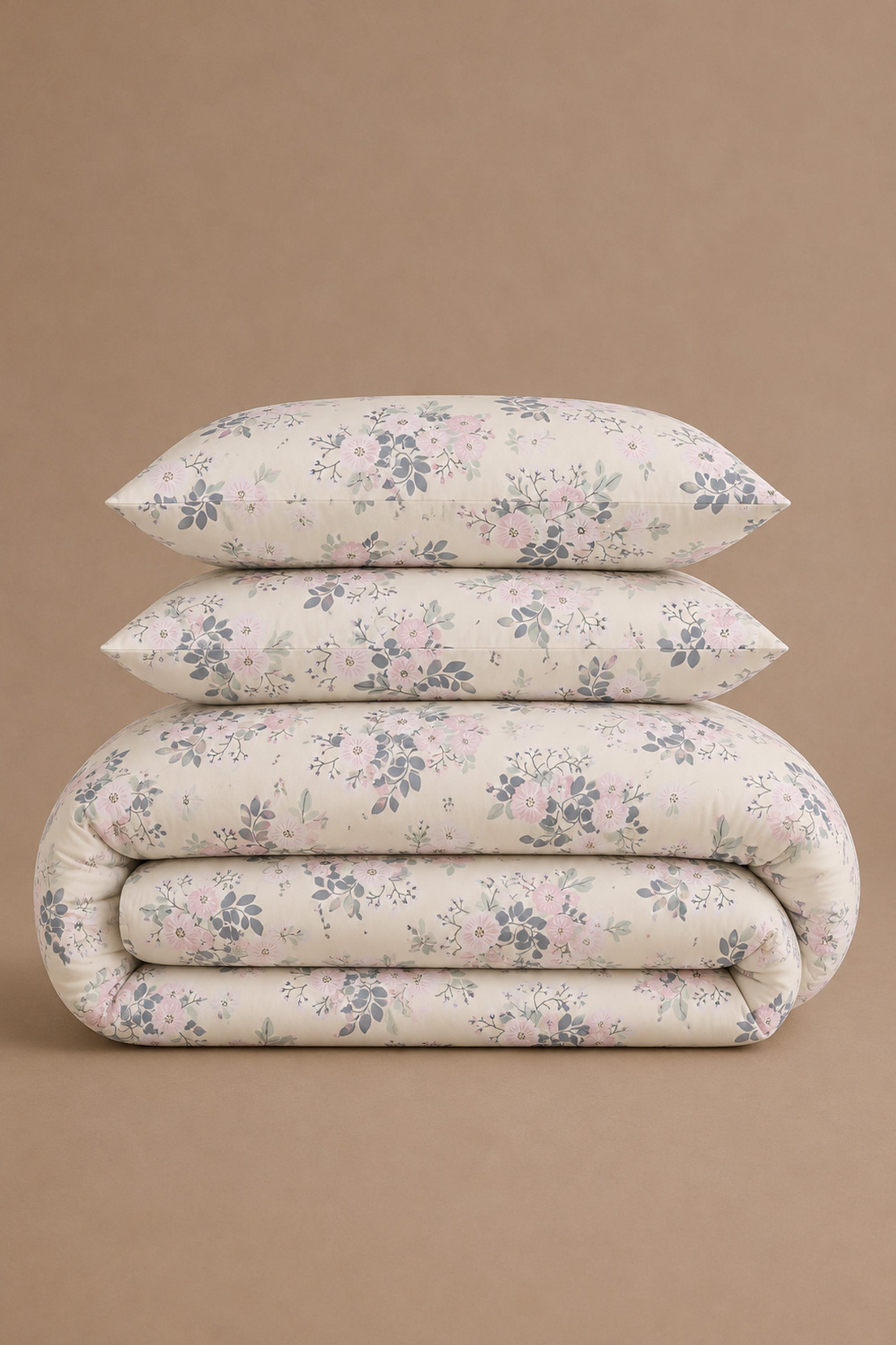 Pale Botanica Percale Duvet Cover set