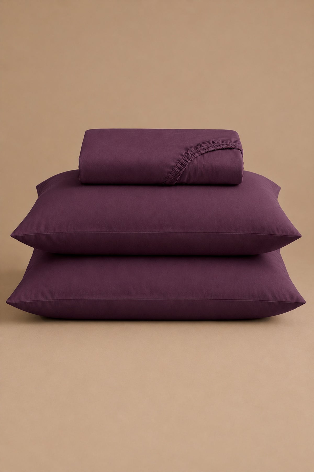 Silky Bamboo Plum Fitted Sheet Set