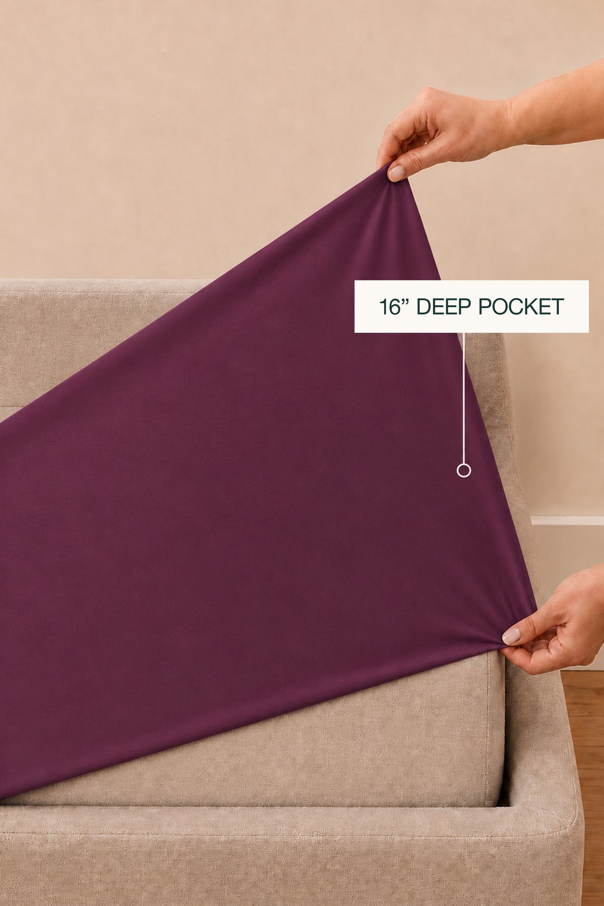 Silky Bamboo Plum Fitted Sheet Set