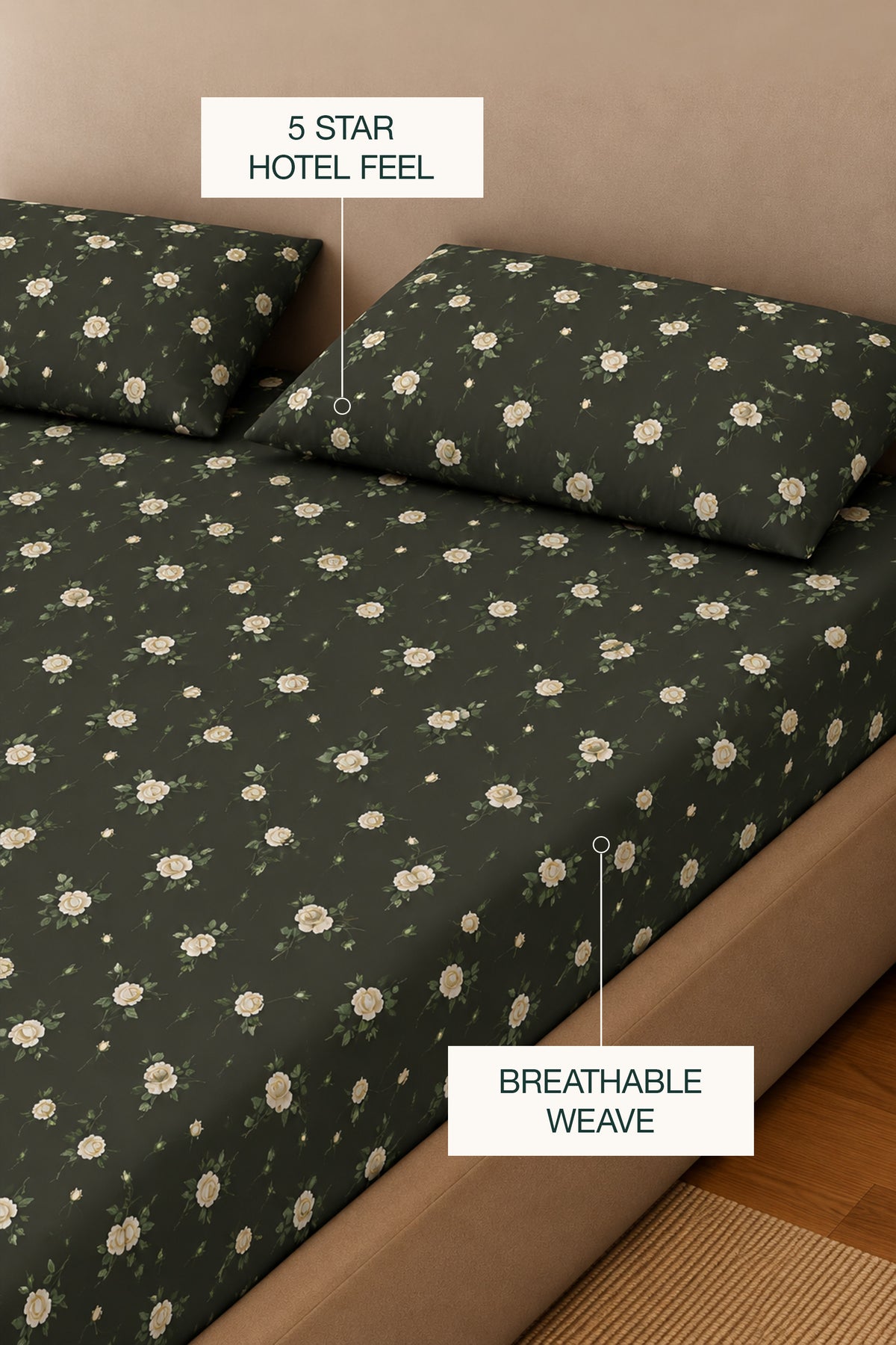 Roseque Percale Bed Sheet Set