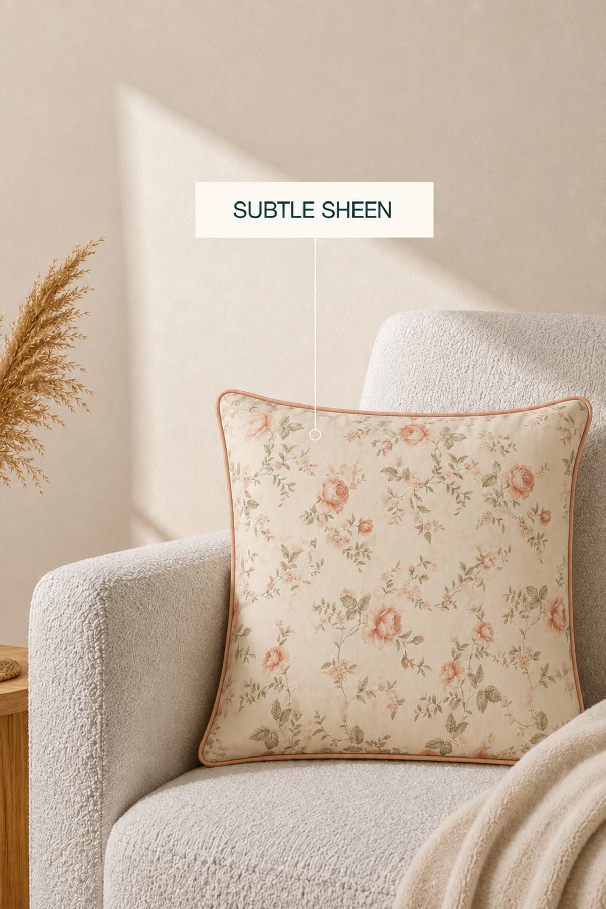 Rosy Affair Sateen Cushion Cover