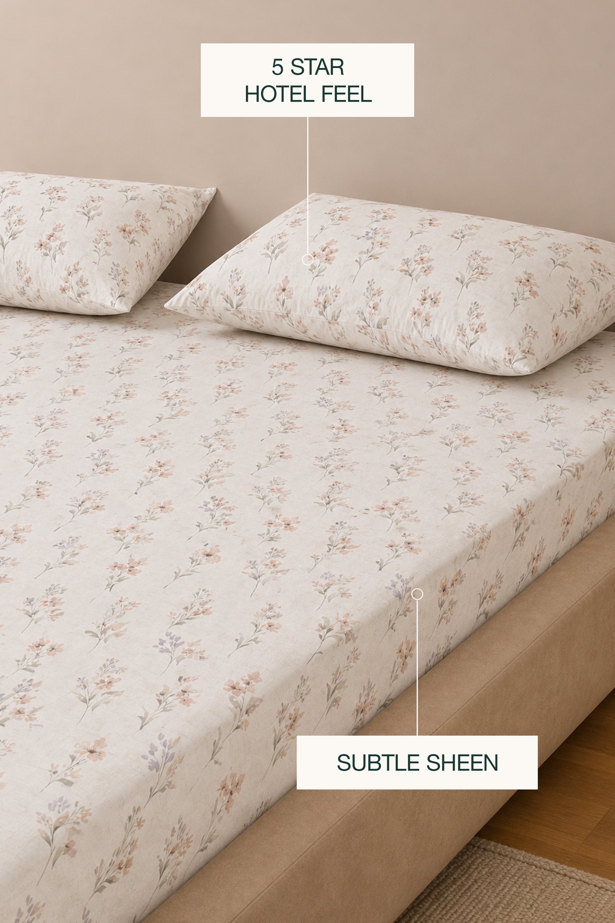 Serene Garden Sateen Bed Sheet Set