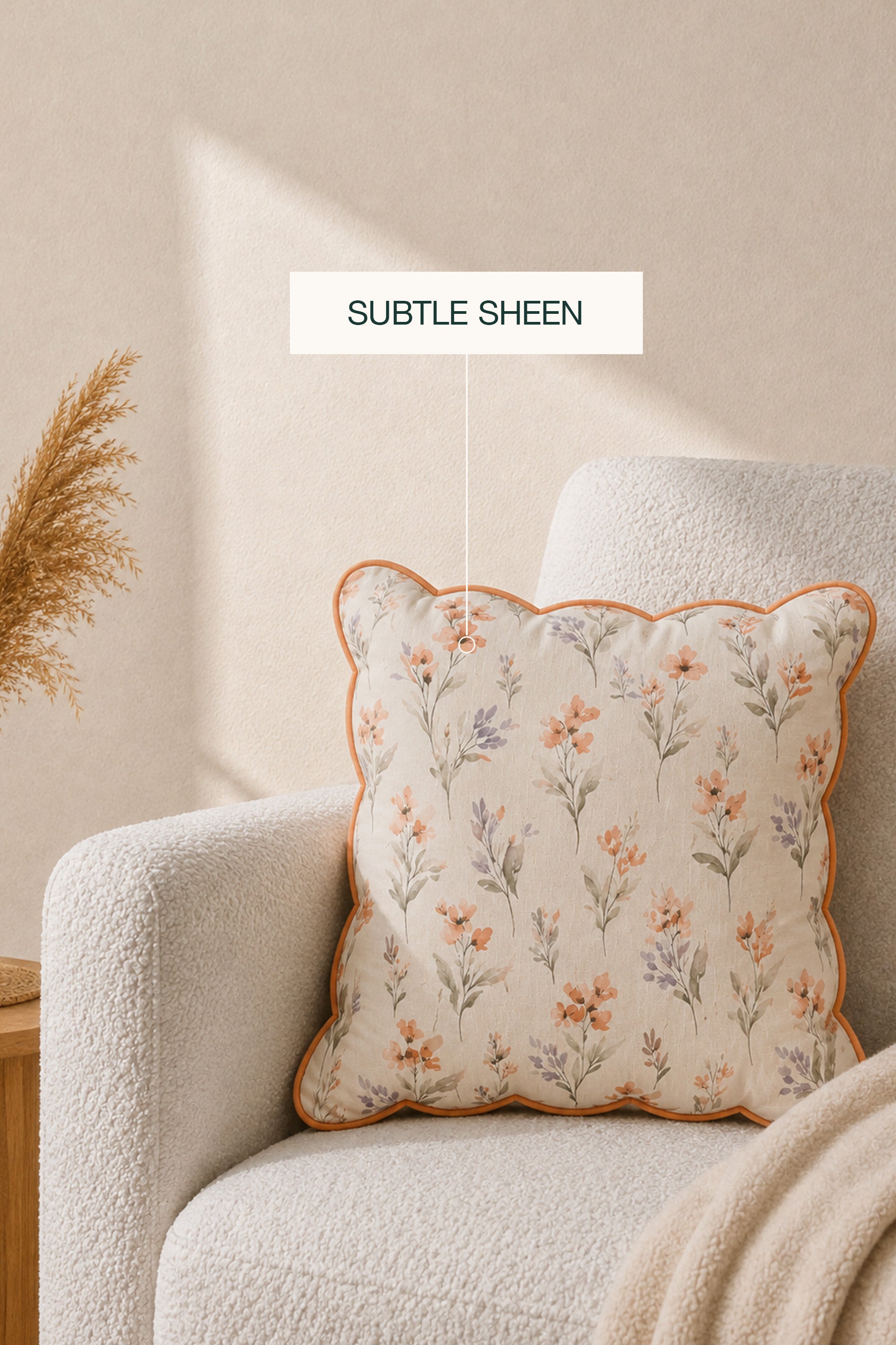Serene Garden Sateen Cushion Cover
