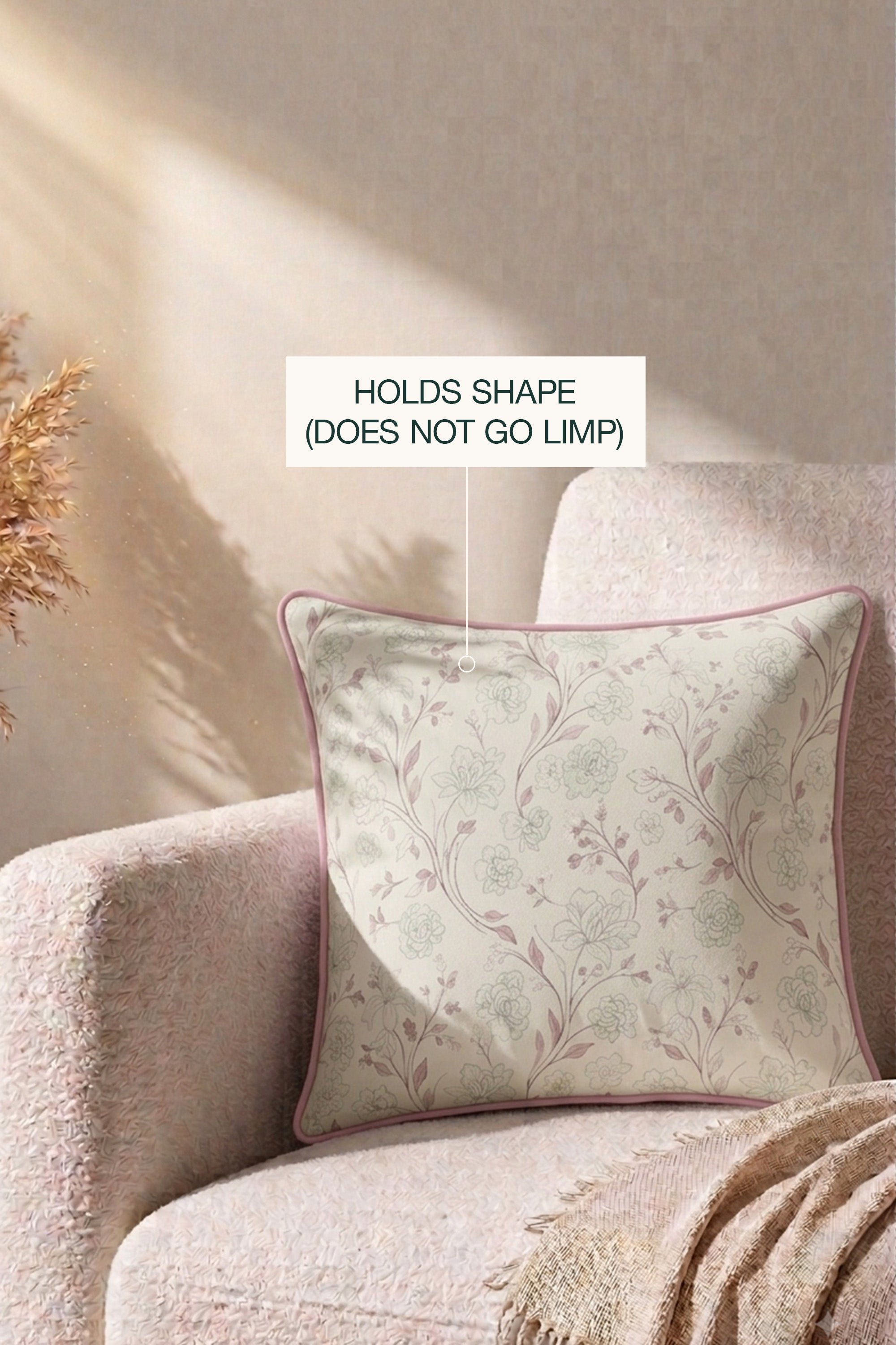 Sketchy Flowers Percale Cushion Cover