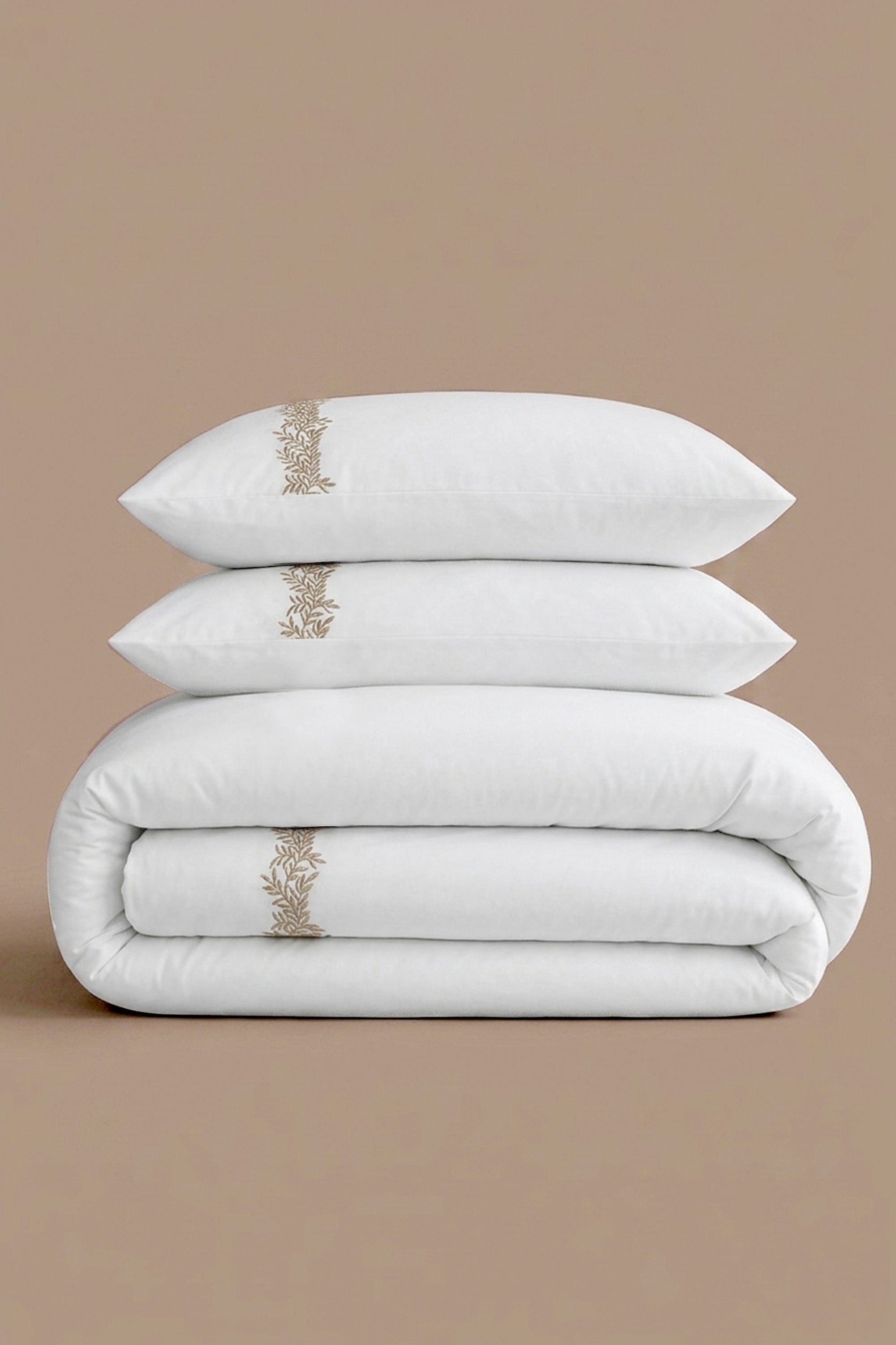T300 Luxe White Embroidered Duvet Cover Set