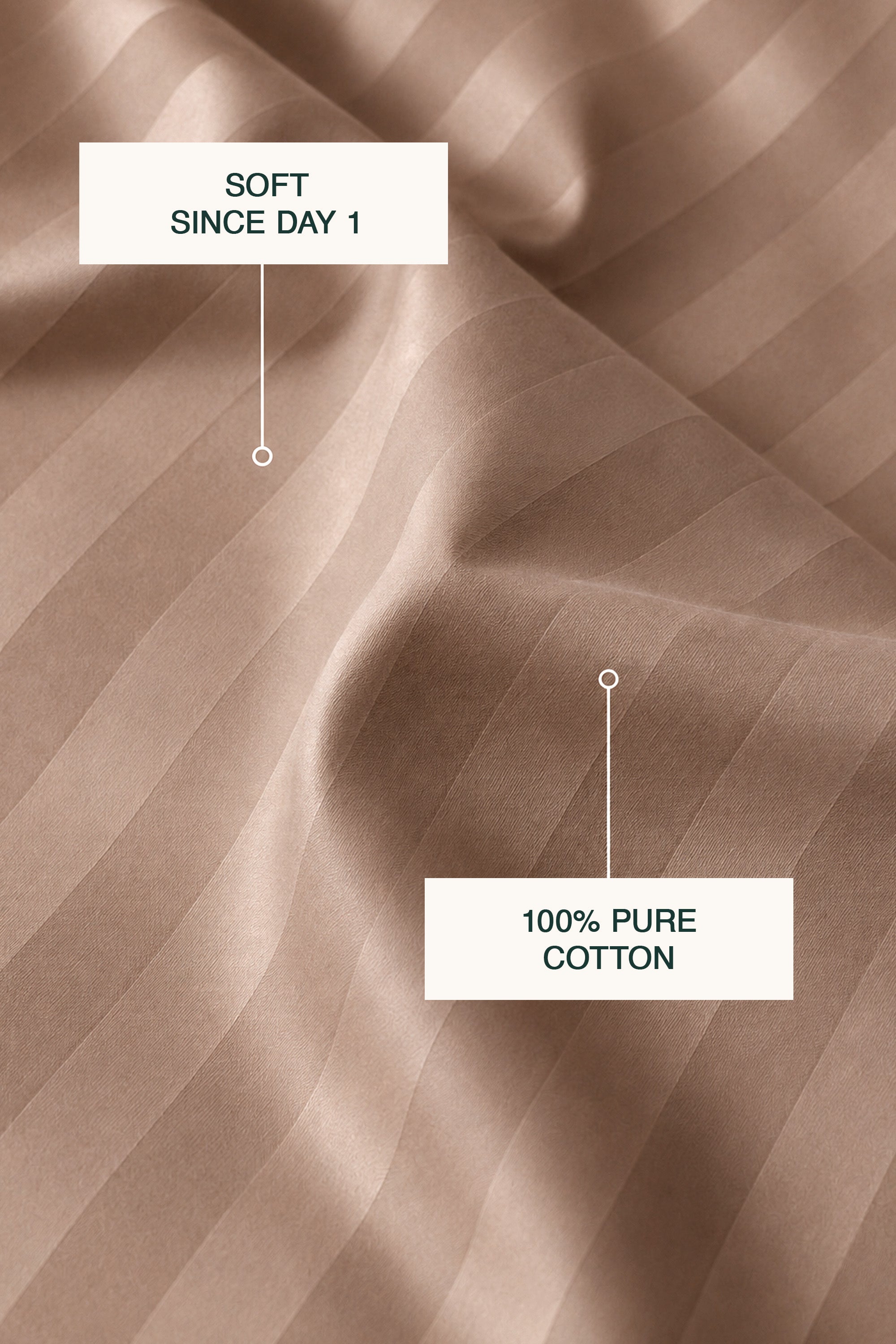 T300 Luxe Taupe Striped Bed Sheet Set