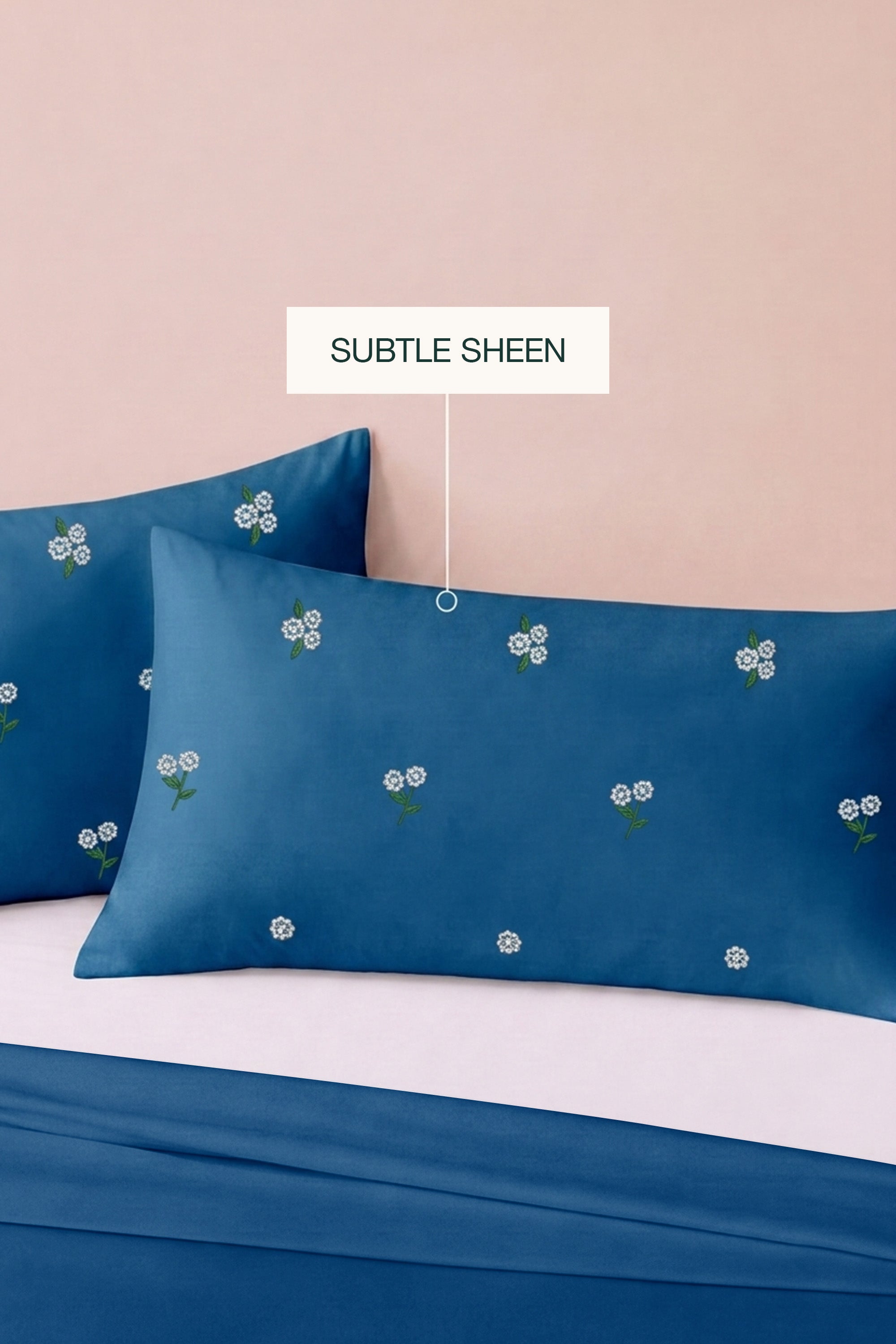 T400 Luxe Teal Embroidered Egyptian Cotton Bed Sheet Set