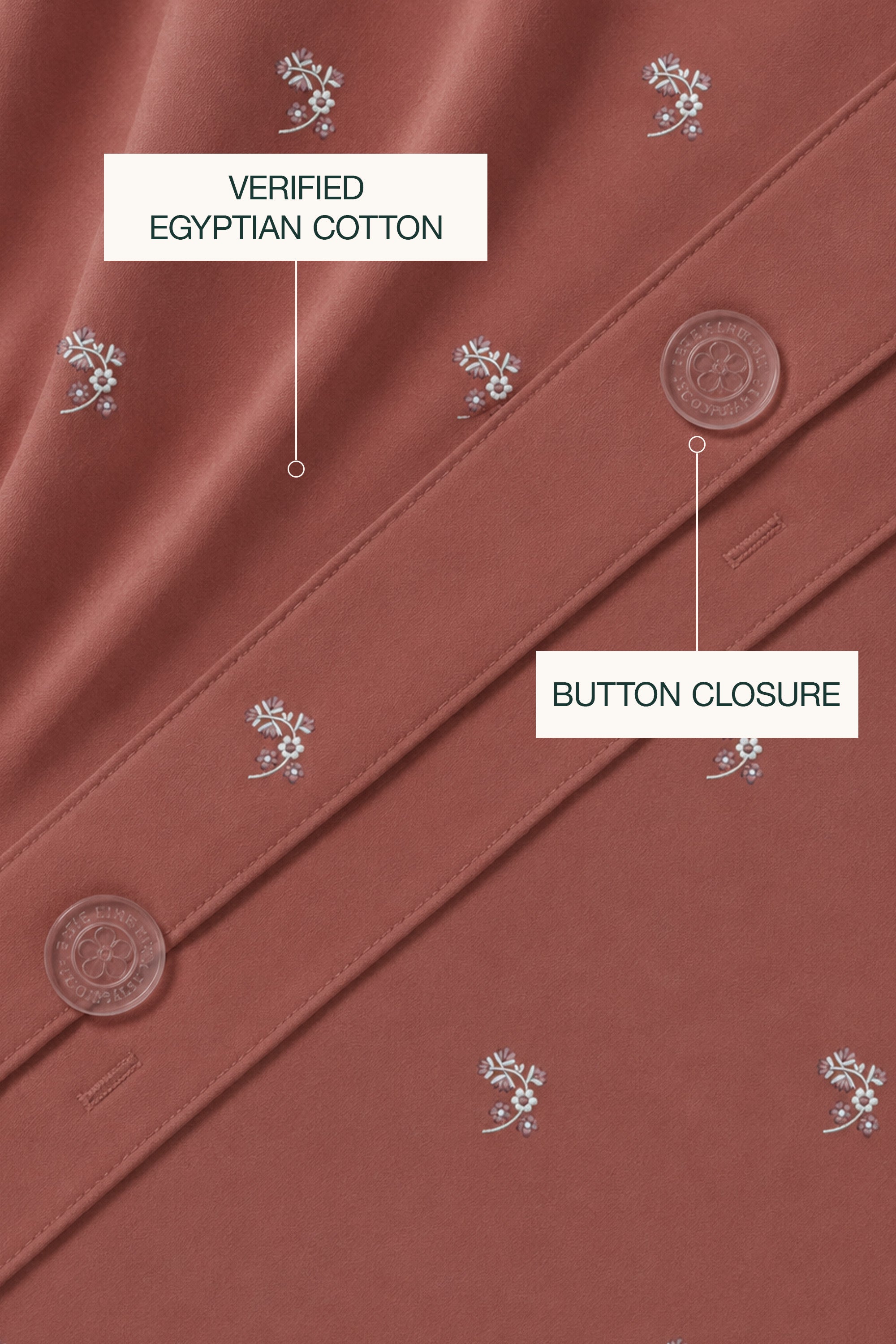 T400 Luxe Terracotta Embroidered Egyptian Cotton Duvet Cover Set