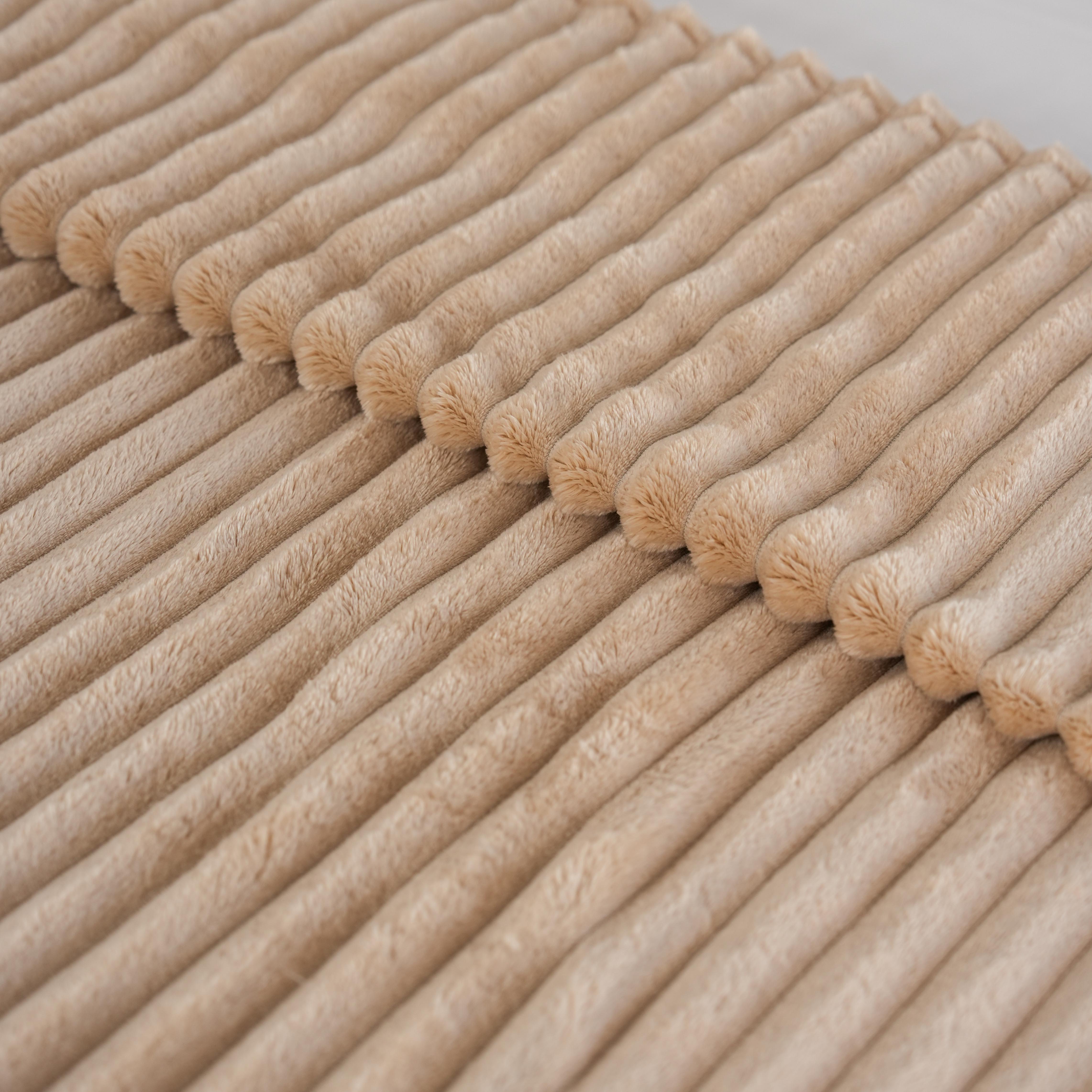 Striped Microfiber Plush Blankets