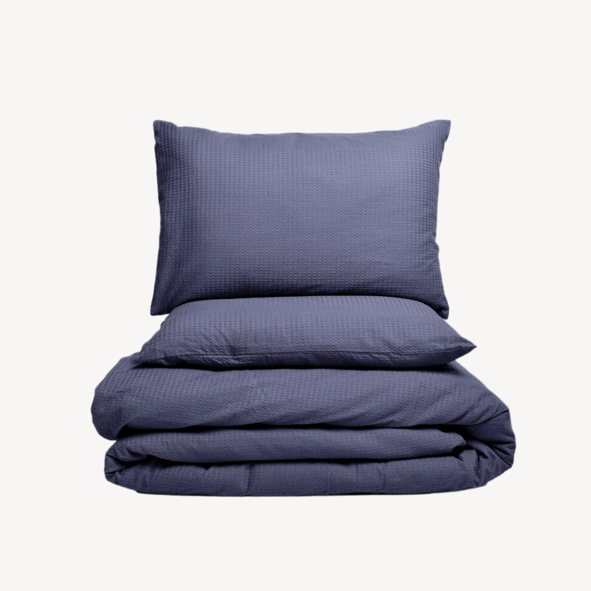 Slate Grey Waffle Duvet Cover Set-Luxe Edition