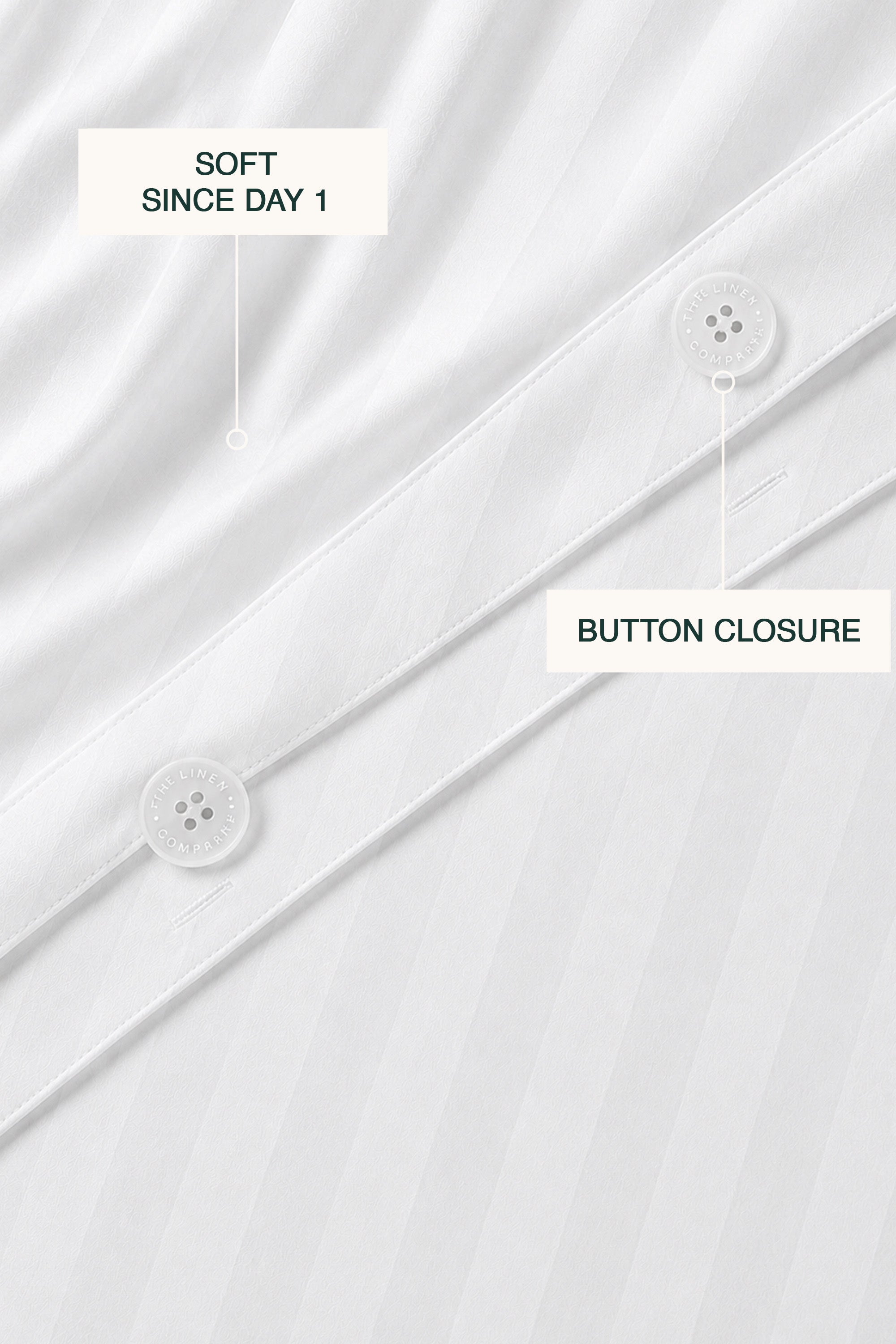 T300 Luxe White Striped Duvet Cover Set