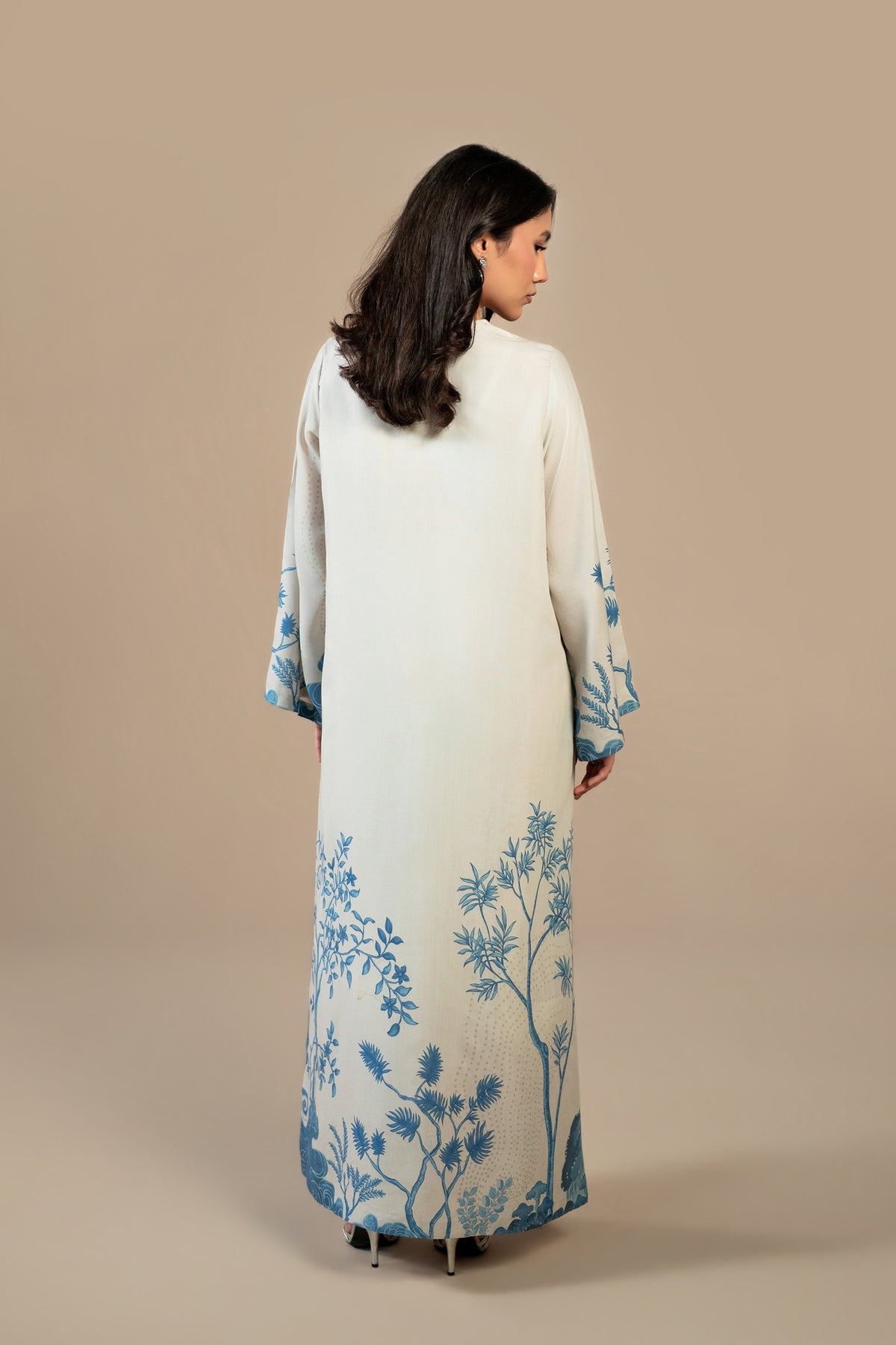 Cobalt Mist Silk Kaftan
