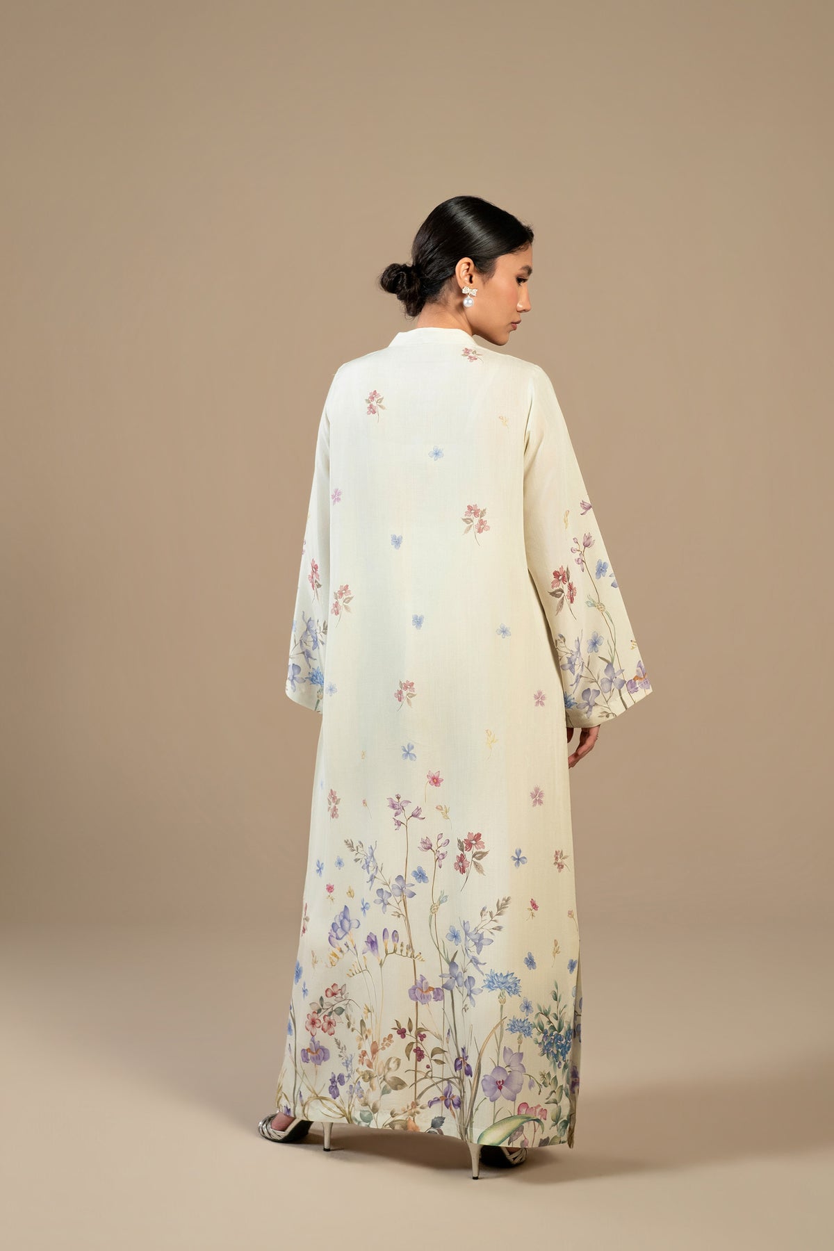 Petal Drift Silk Kaftan