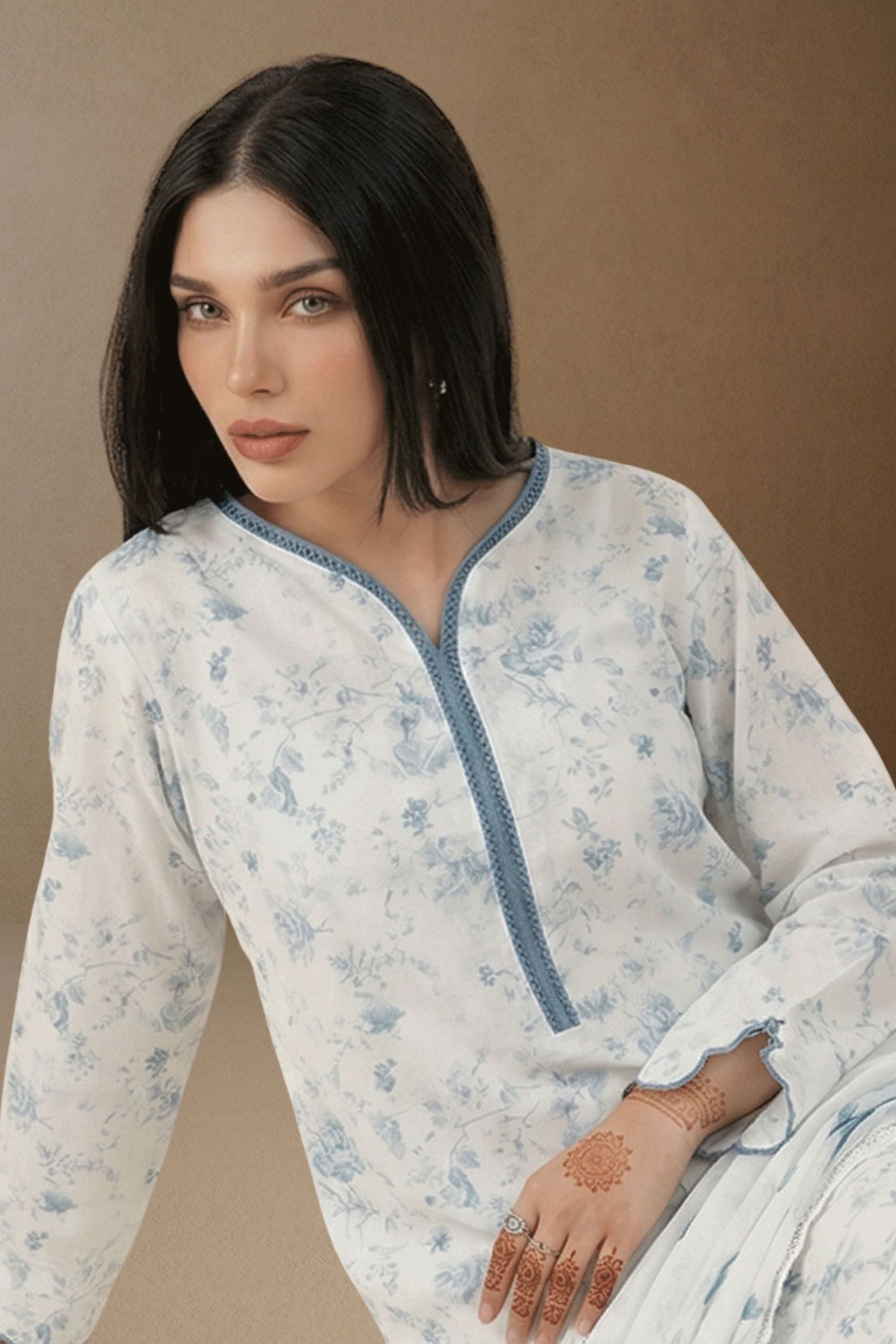 Soft Ciel - Printed Lawn Suit