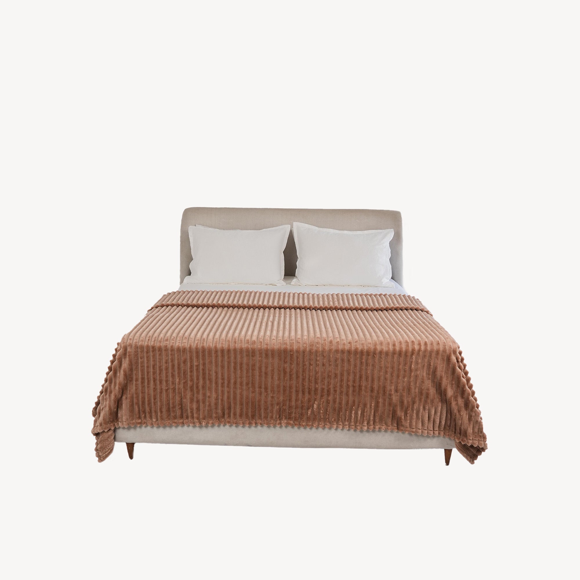 Striped Microfiber Plush Blankets