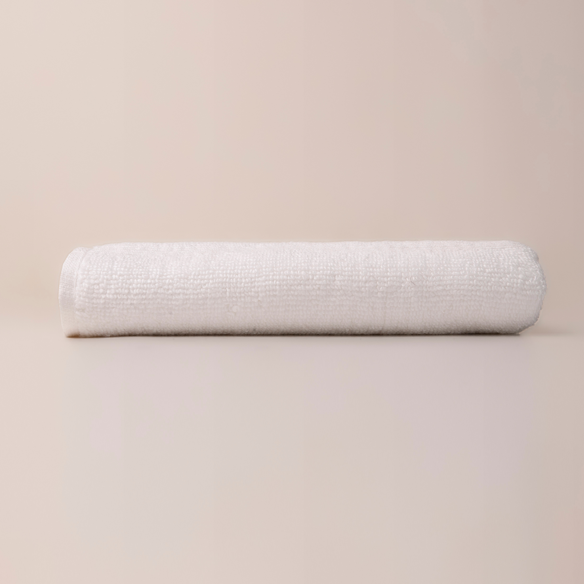 White Crinkled Border Hand Towel