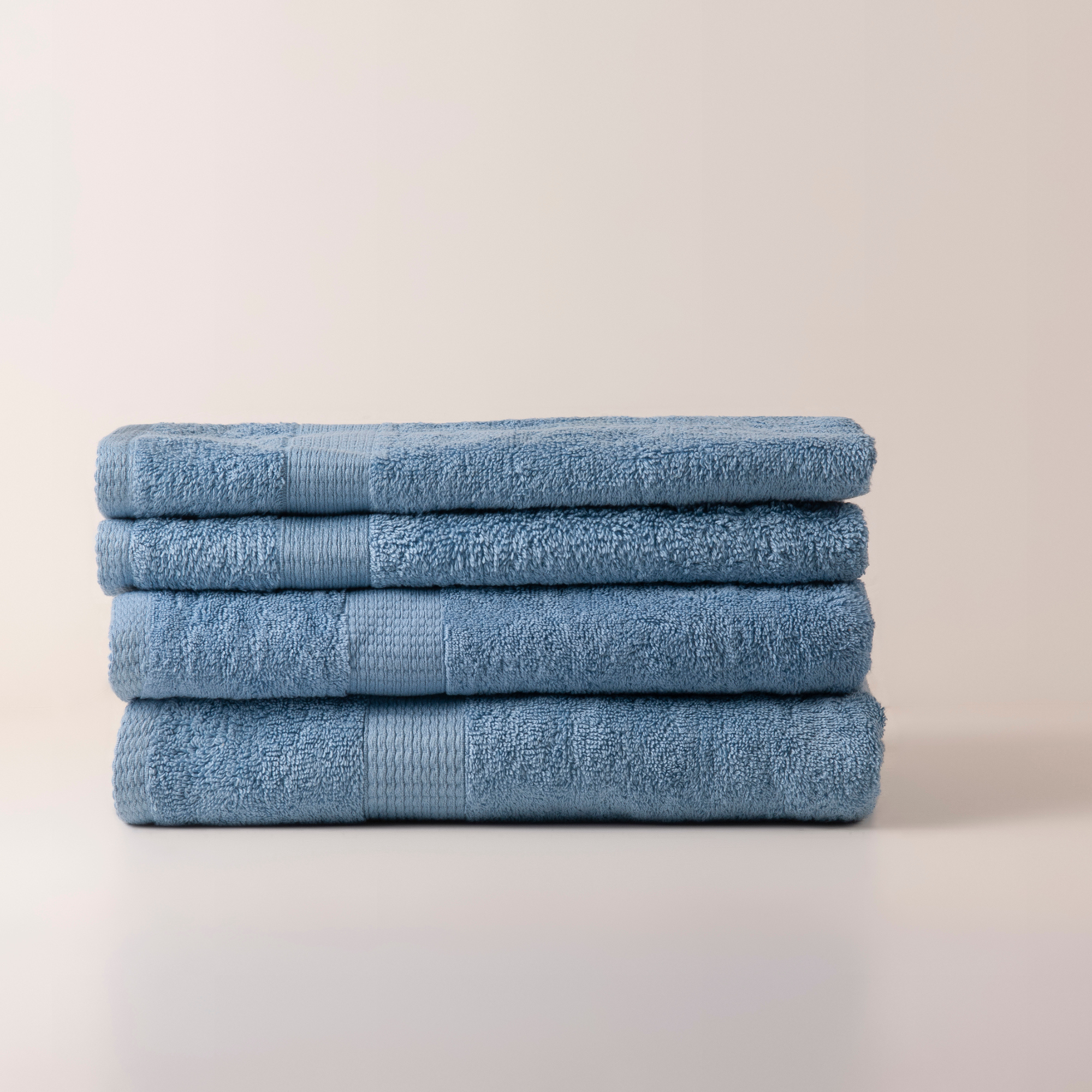 Blue Dash Striped Towels - Set of 4