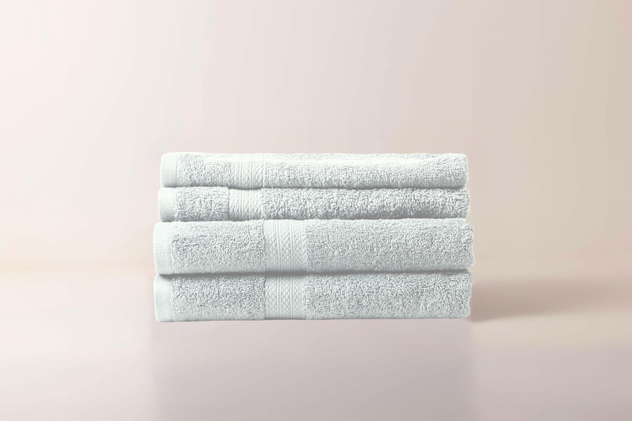 White Lattice Triple Stripe Towels - Set of 4