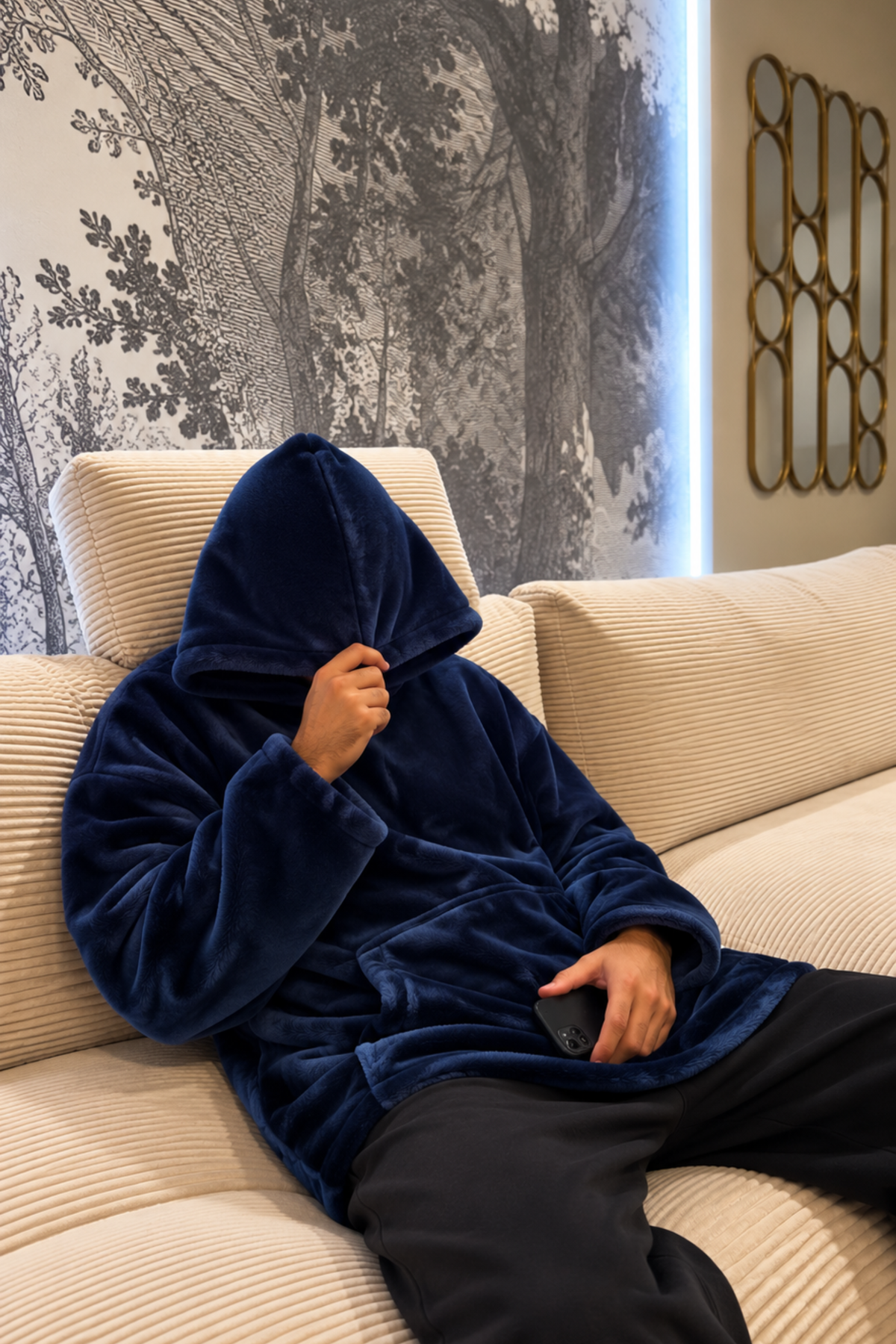 Navy Wearable Plush Blanket