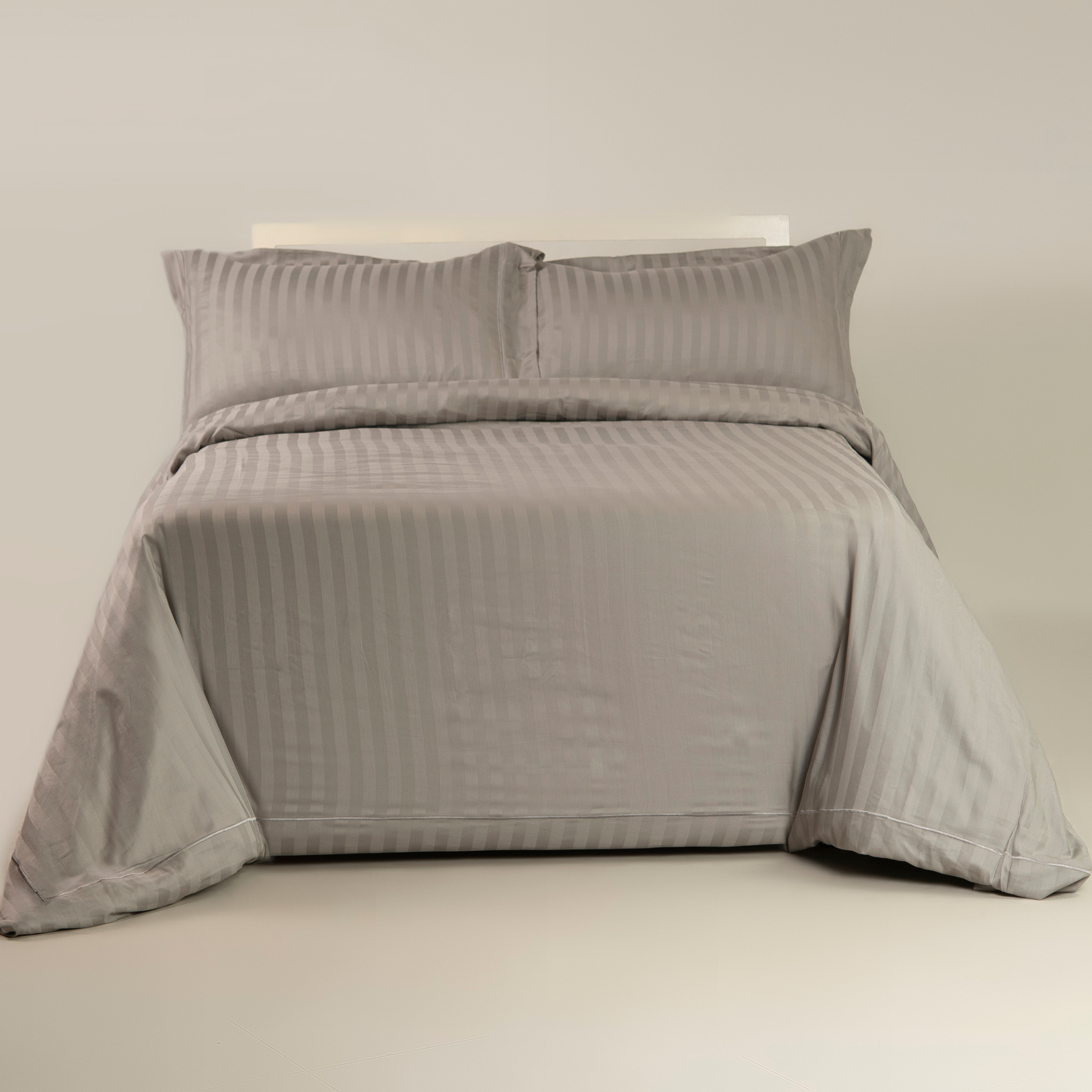 Silver Grey Stripe Duvet Cover Set