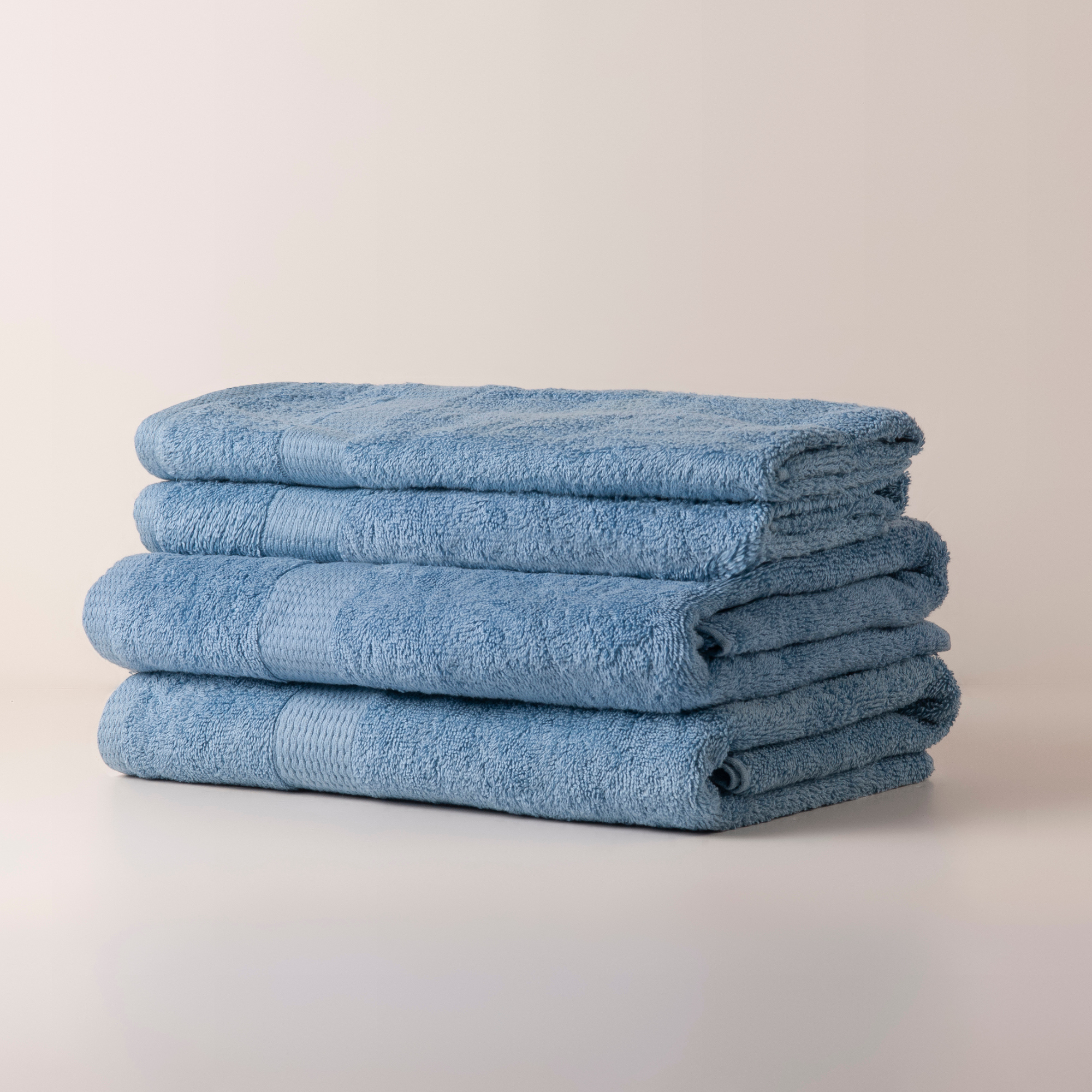 Blue Dash Striped Towels - Set of 4