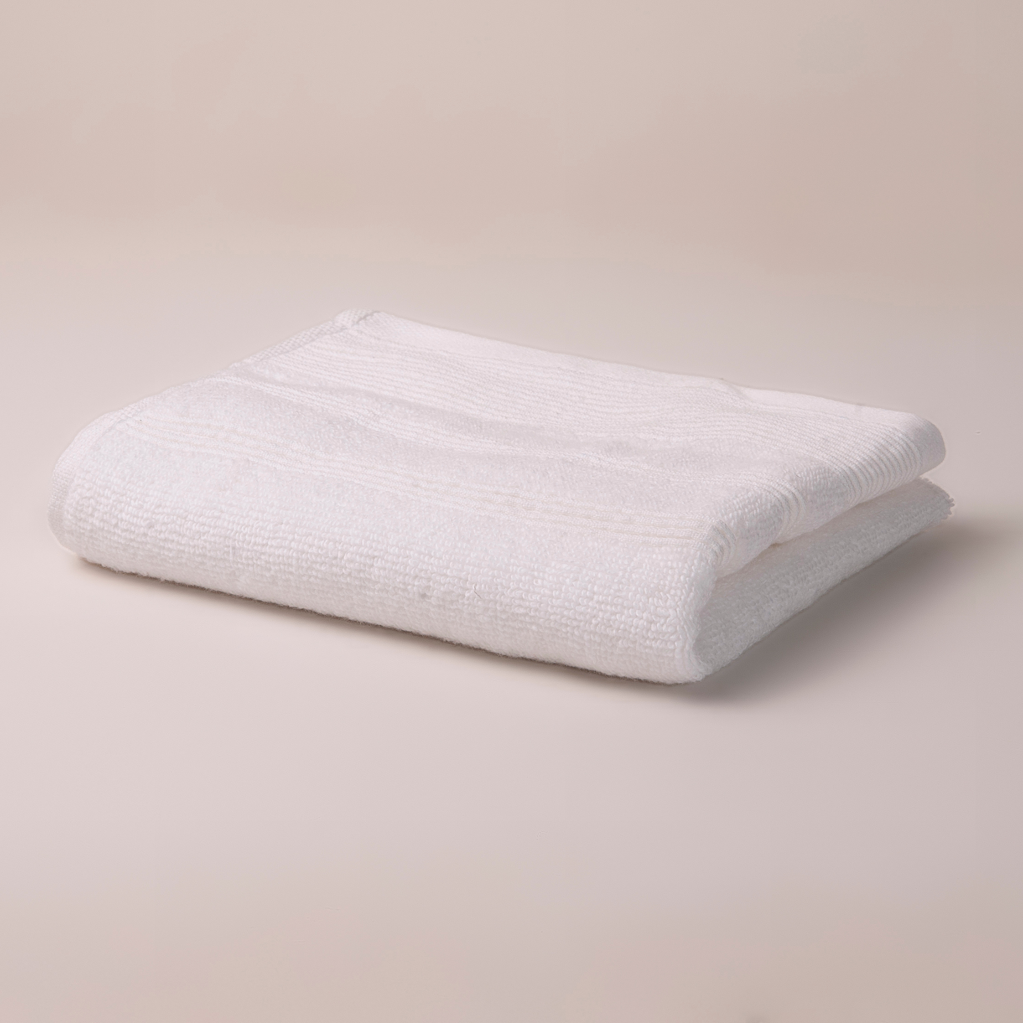 White Crinkled Border Hand Towel