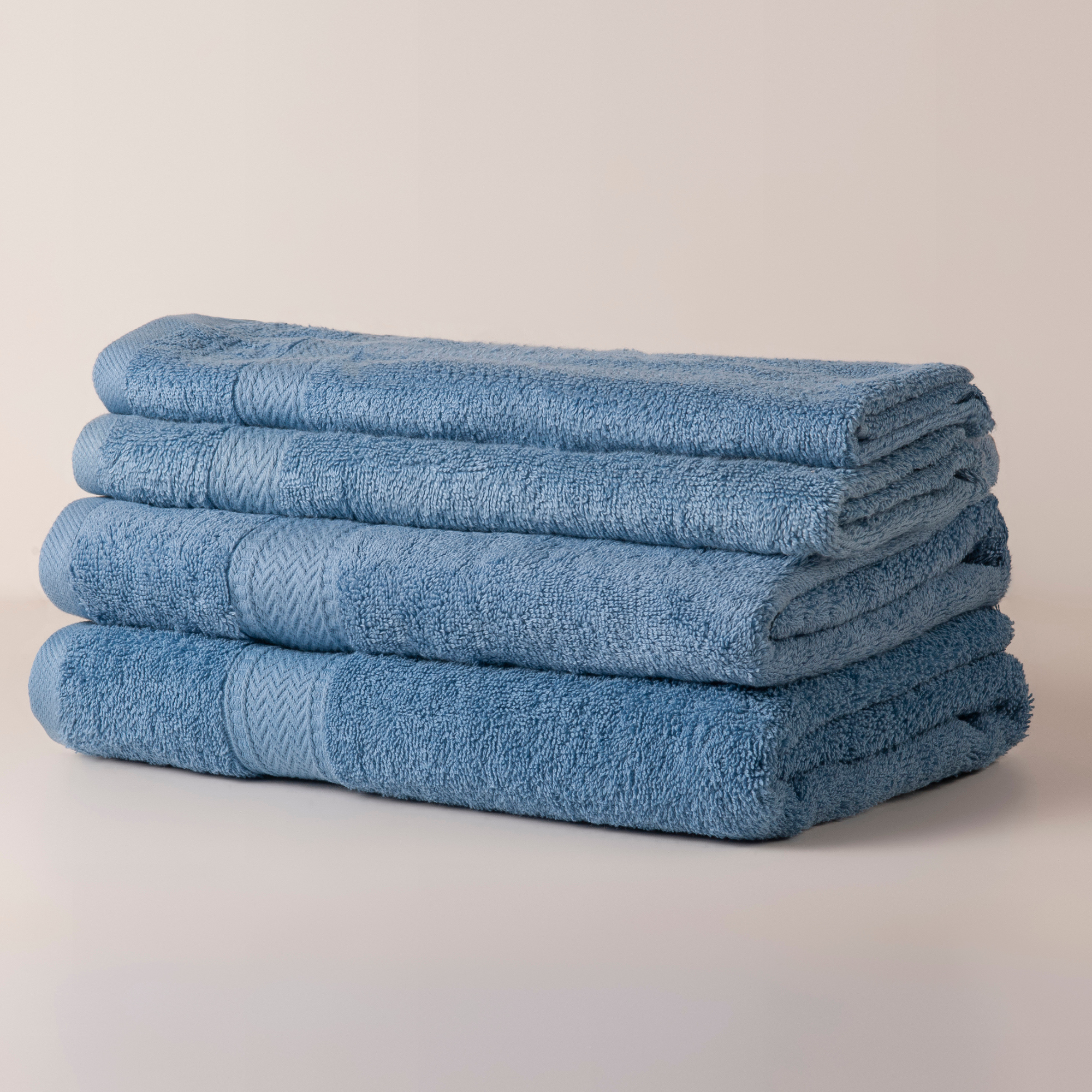 Sky Blue Zigzag Towels - Set of 4