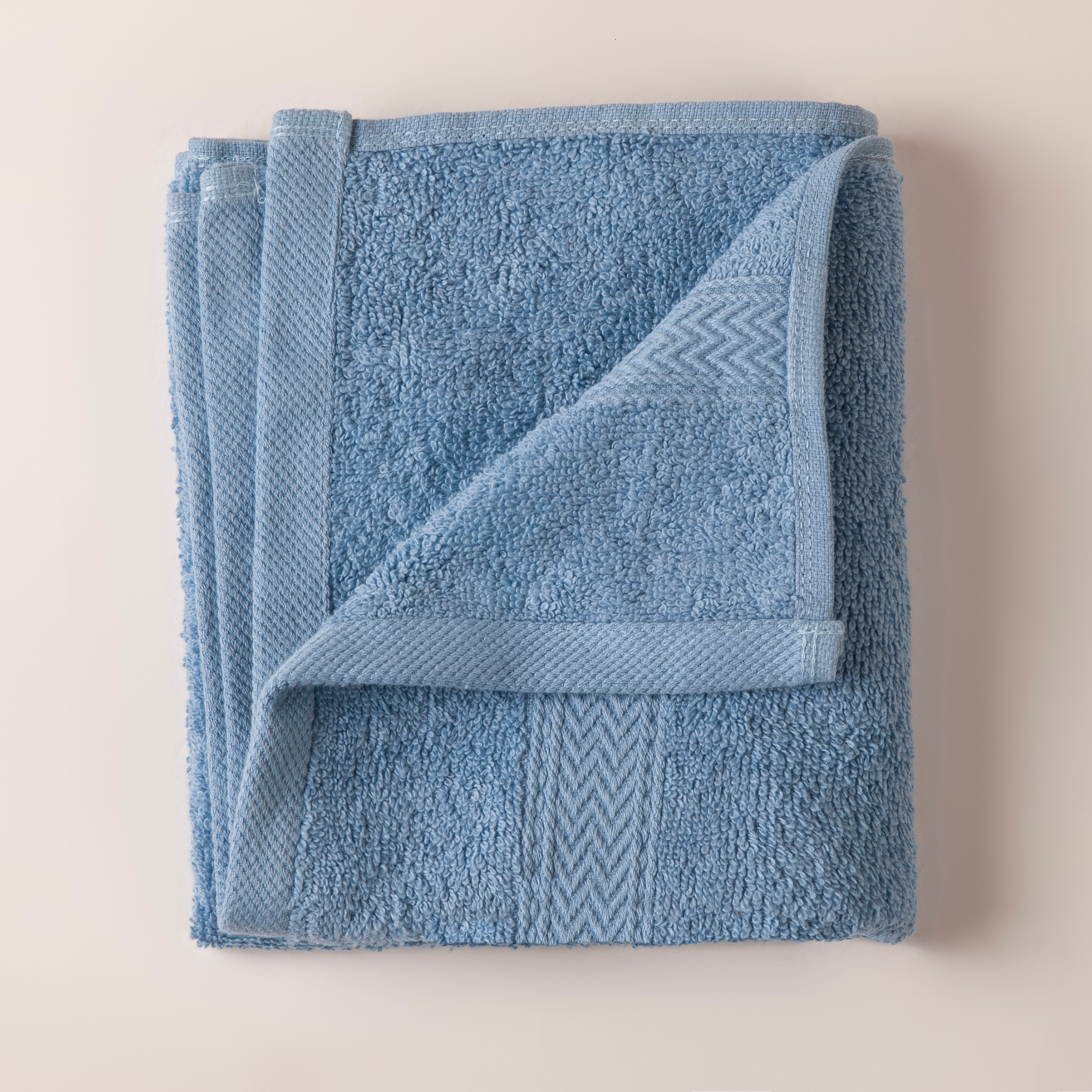 Sky Blue Zigzag Towels - Set of 4