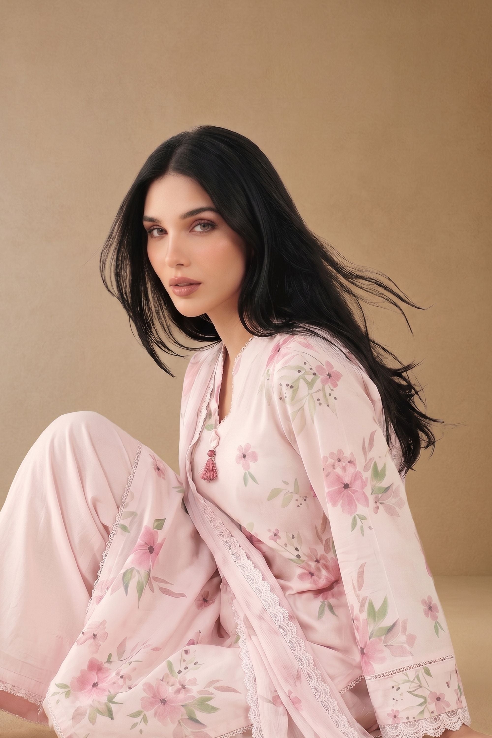 Crimson Garden - Printed Lawn Suit