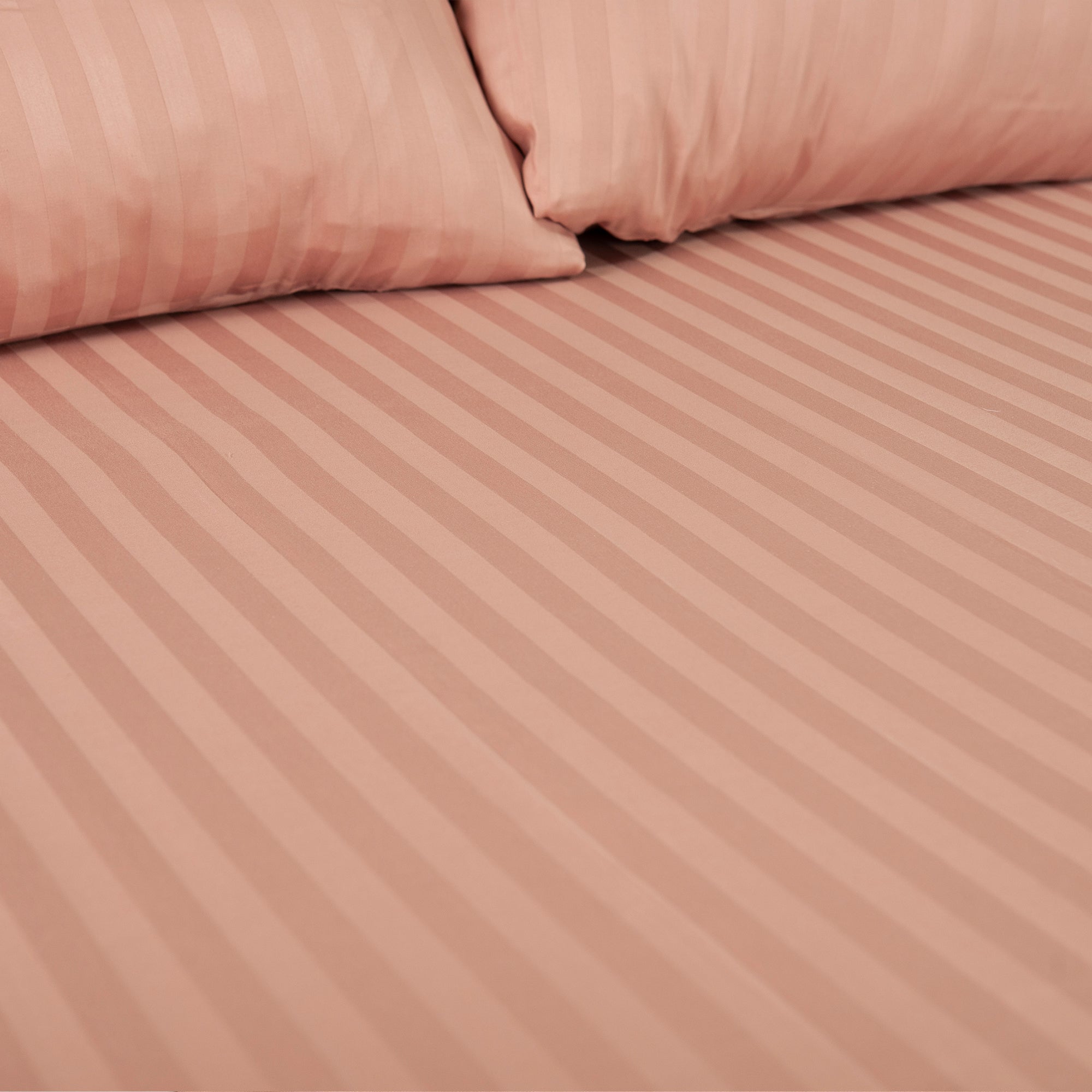 Rose Pink Stripe Duvet Cover Set