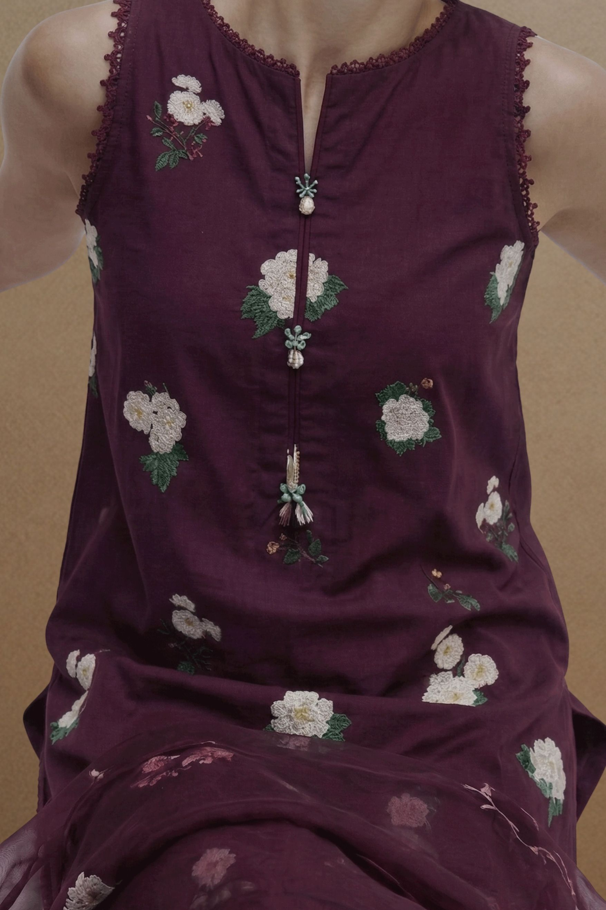 Prune - Printed Lawn Suit