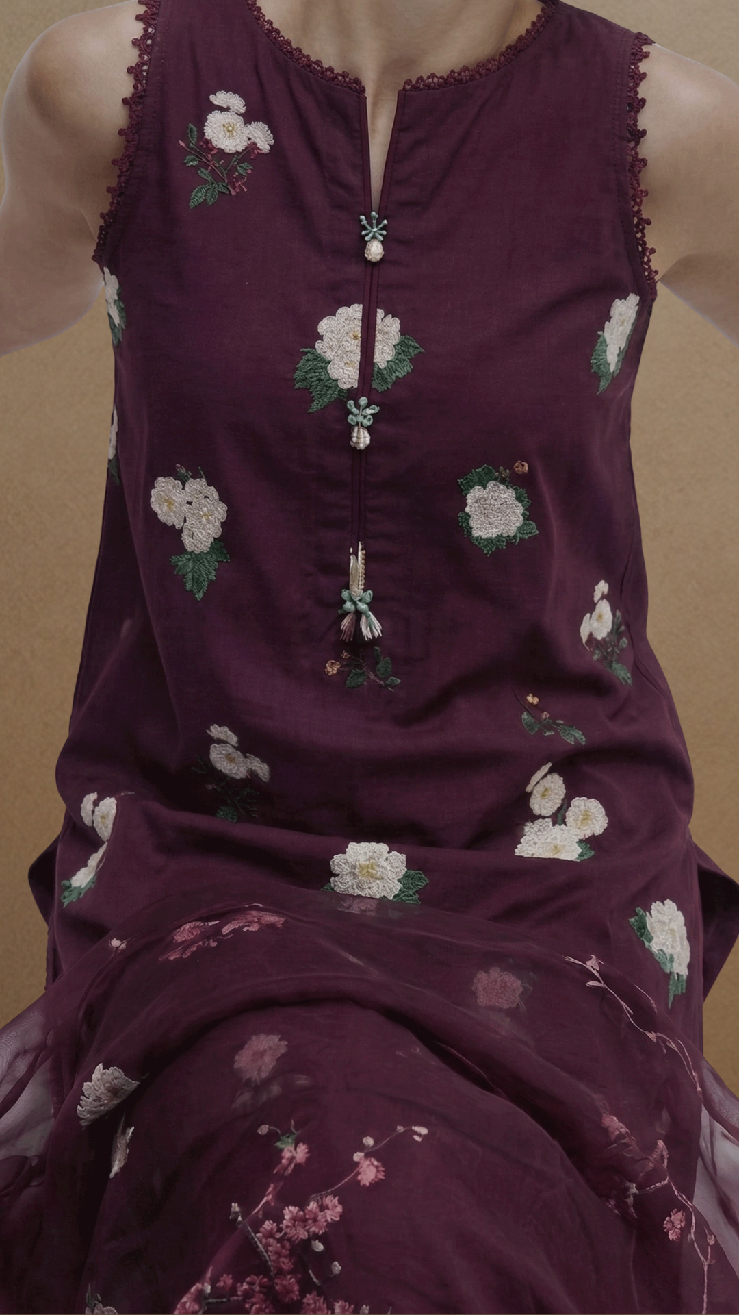 Prune - Printed Lawn Suit