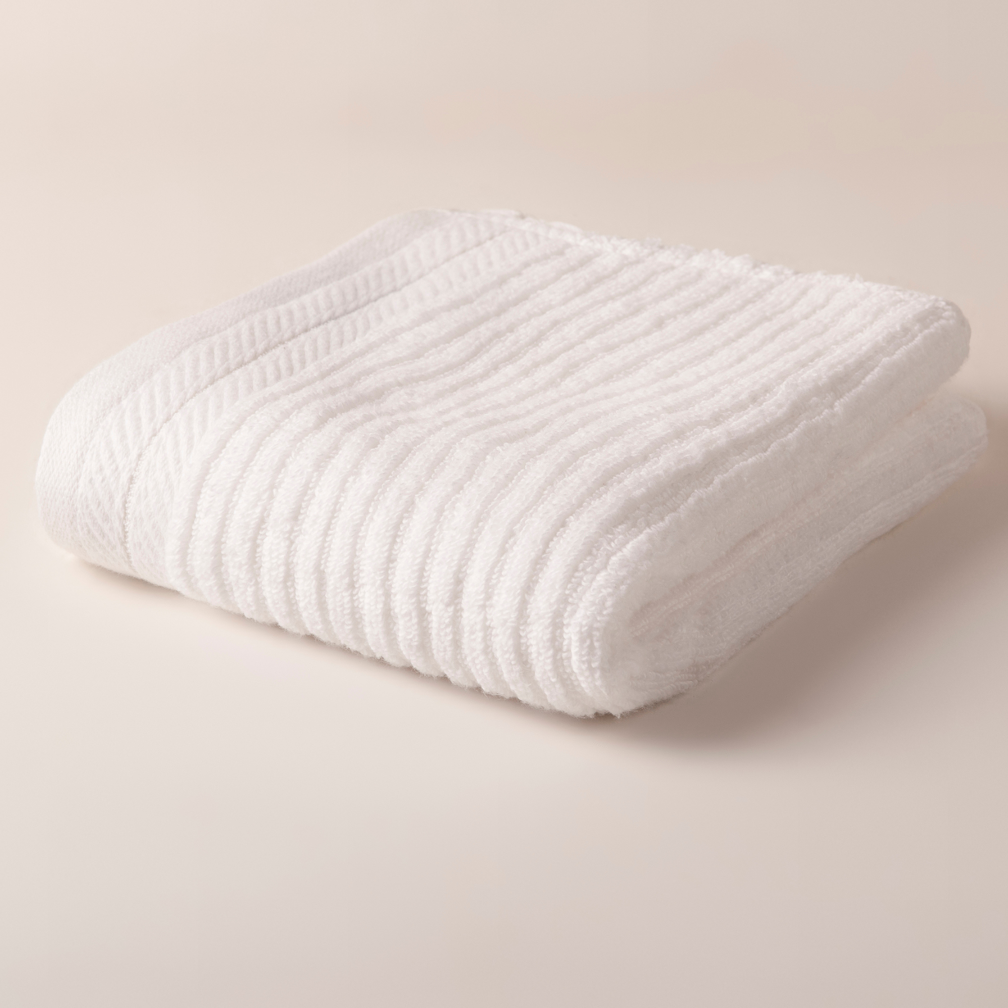 White Striped Bath Towel