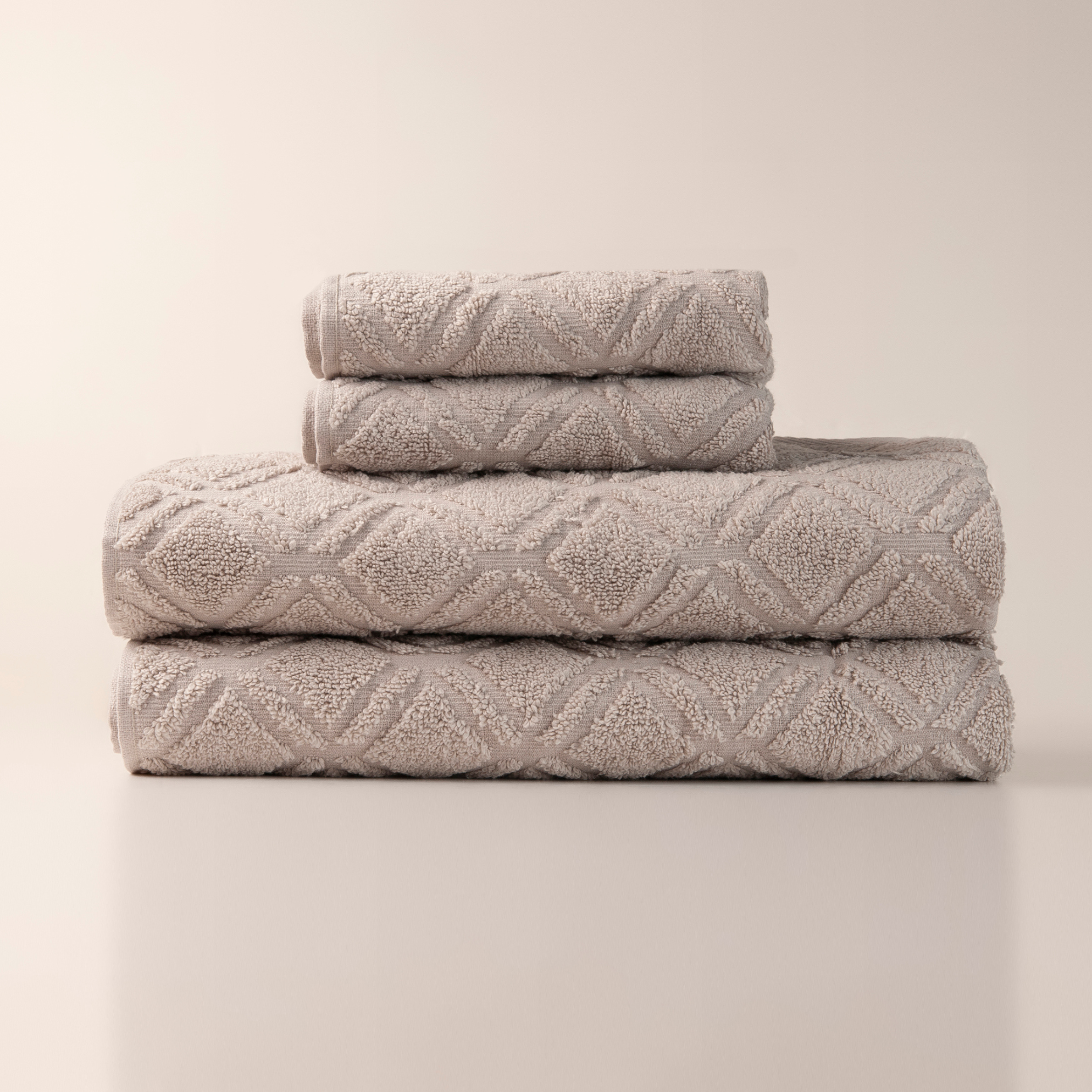 Silver Diamonds Towels - Set of 4