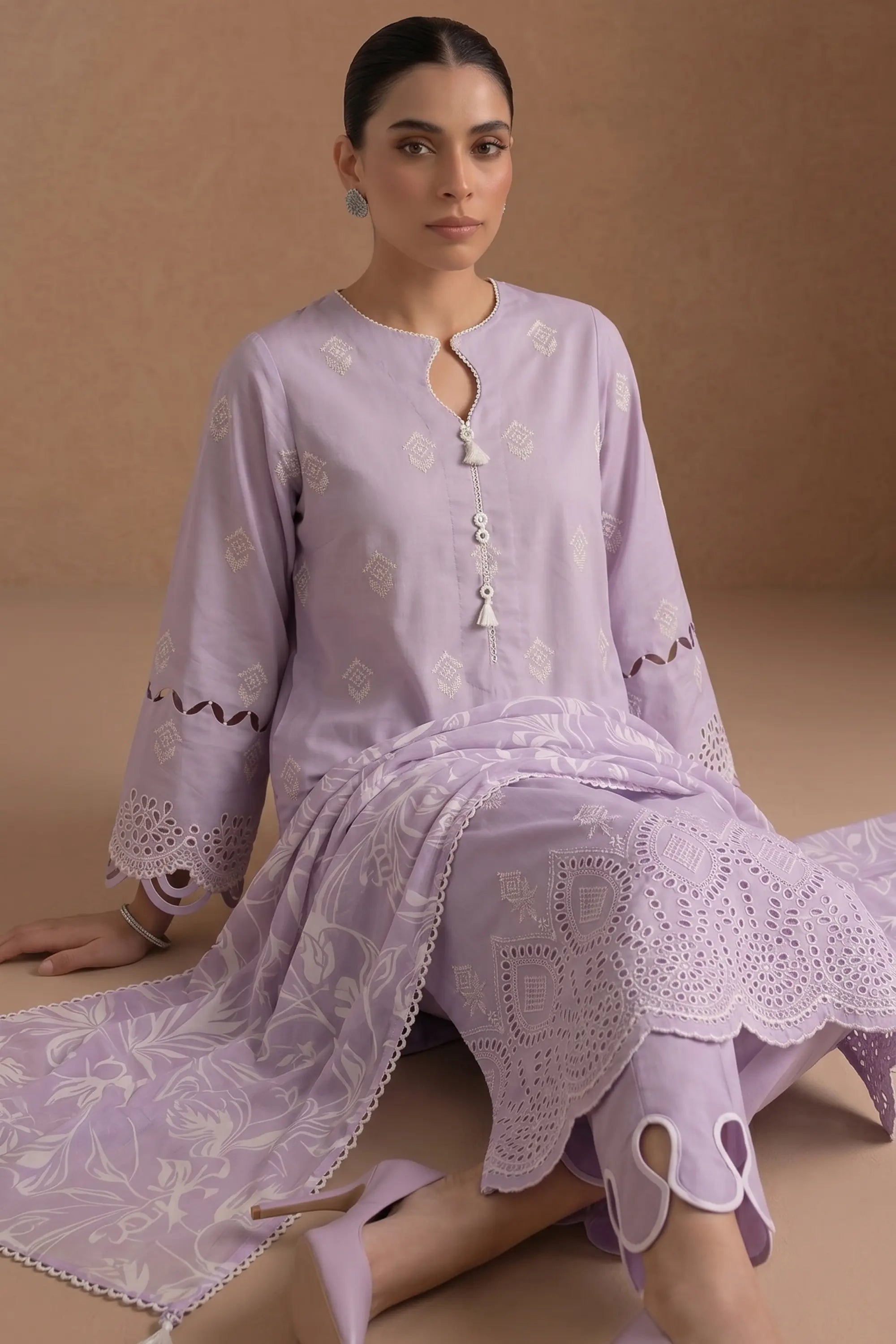 Amethyst Lilac - Luxury Lawn Suit