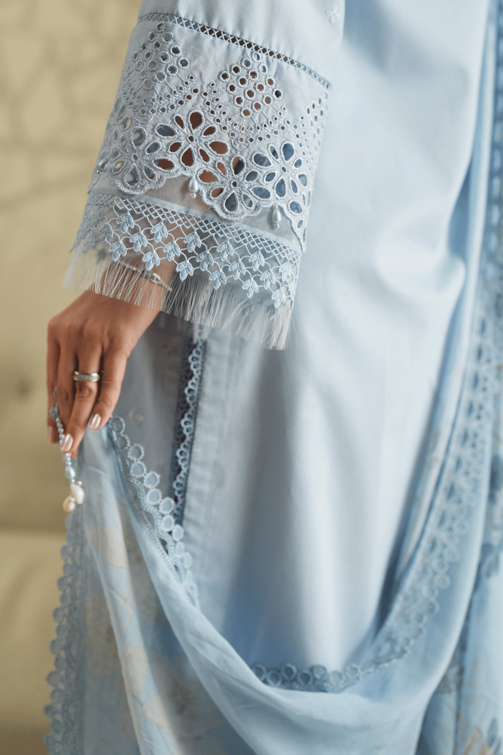 Azure Trellis - Luxury Lawn Suit