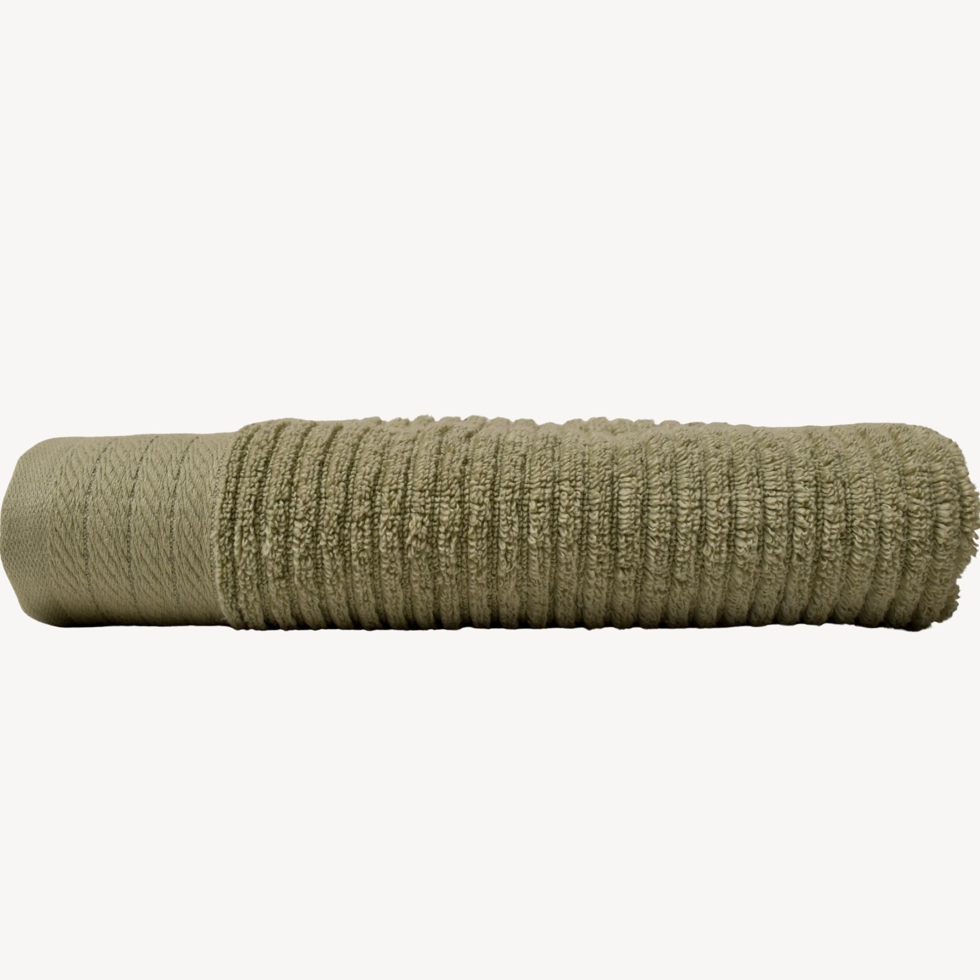 Sage Green Ribbed Bath Towel