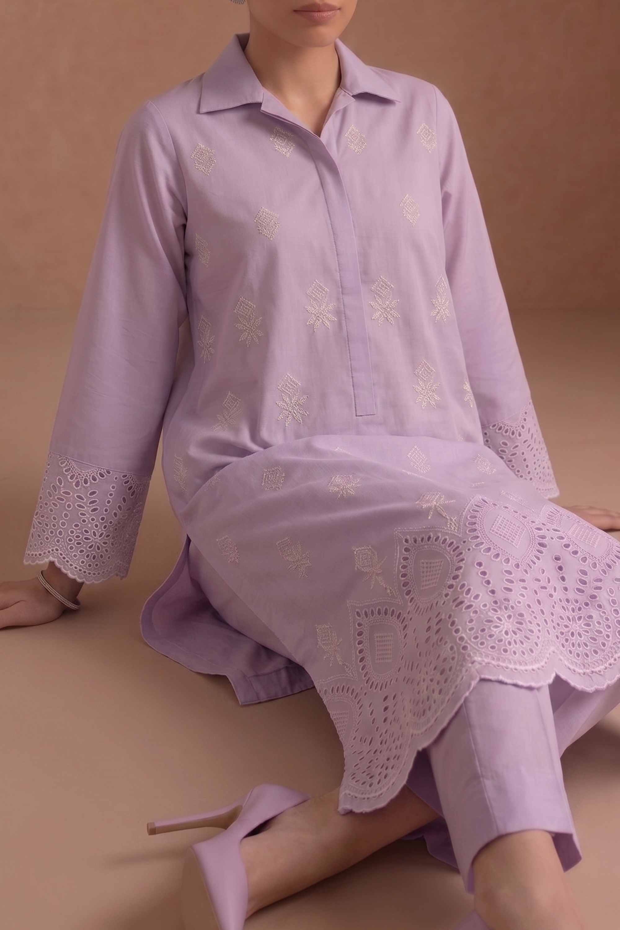 Amethyst Lilac - Luxury Lawn Suit