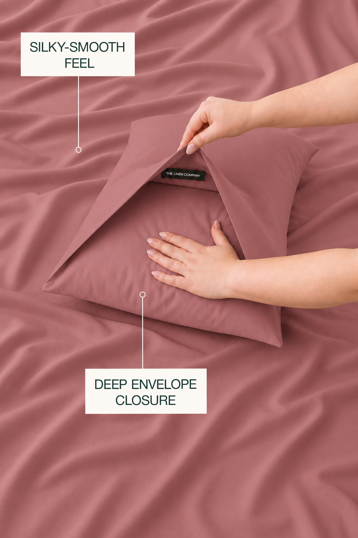 Tencel Cooling Rose Pink Duvet Cover Set