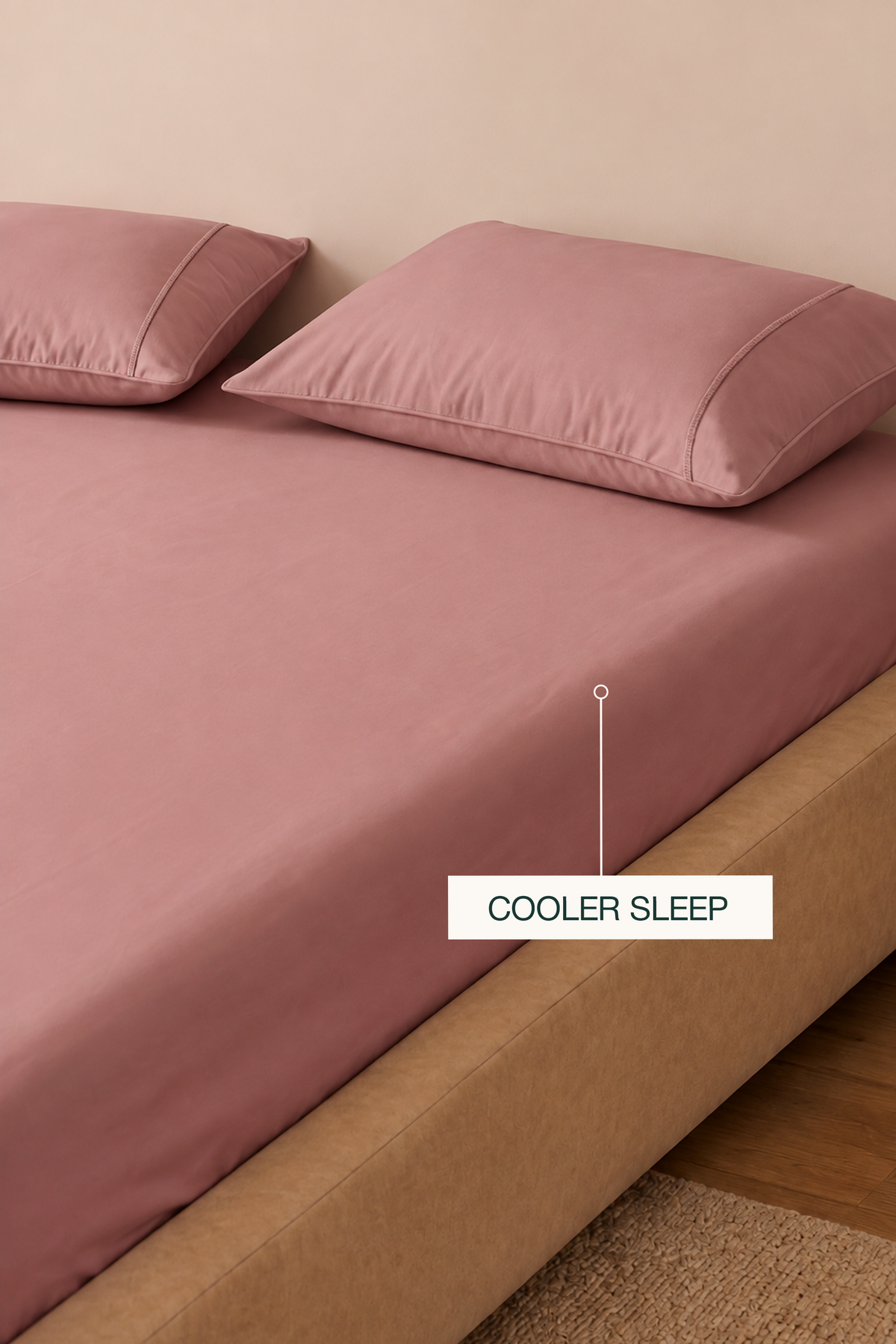Tencel Cooling Rose Pink Fitted Sheet Set