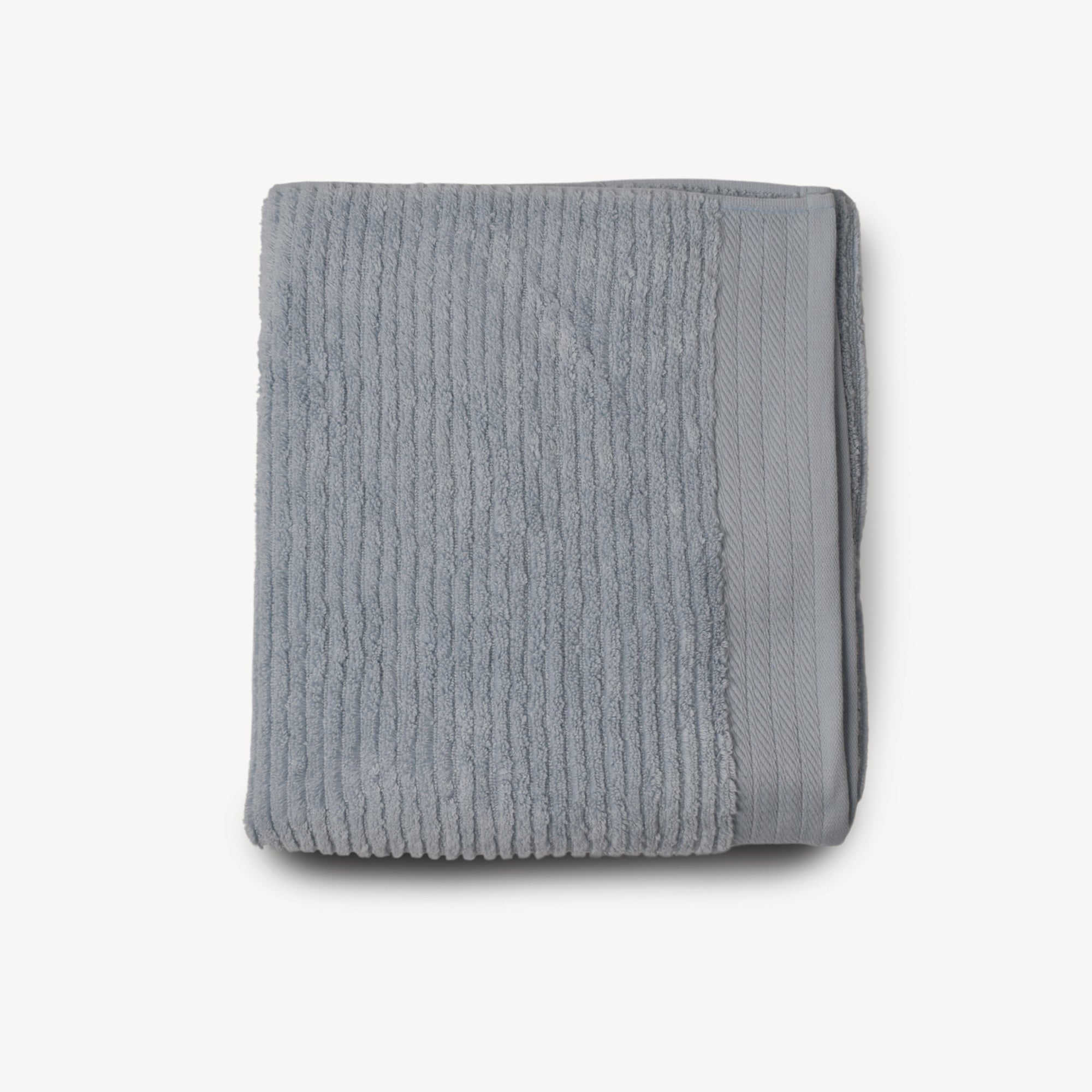 Ice Blue Ribbed Bath Towel