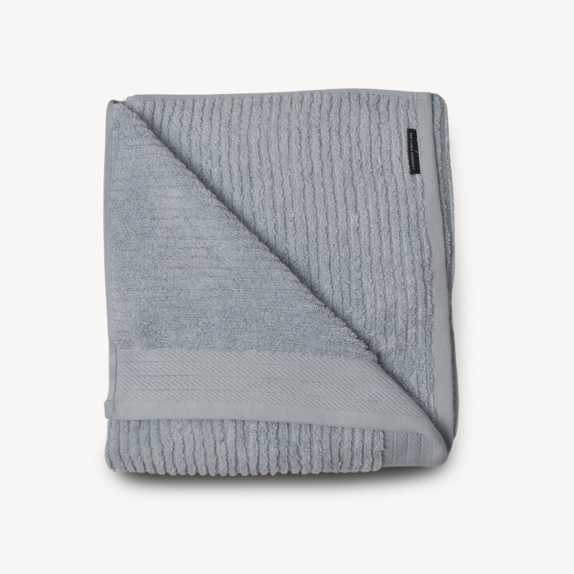 Ice Blue Ribbed Bath Towel