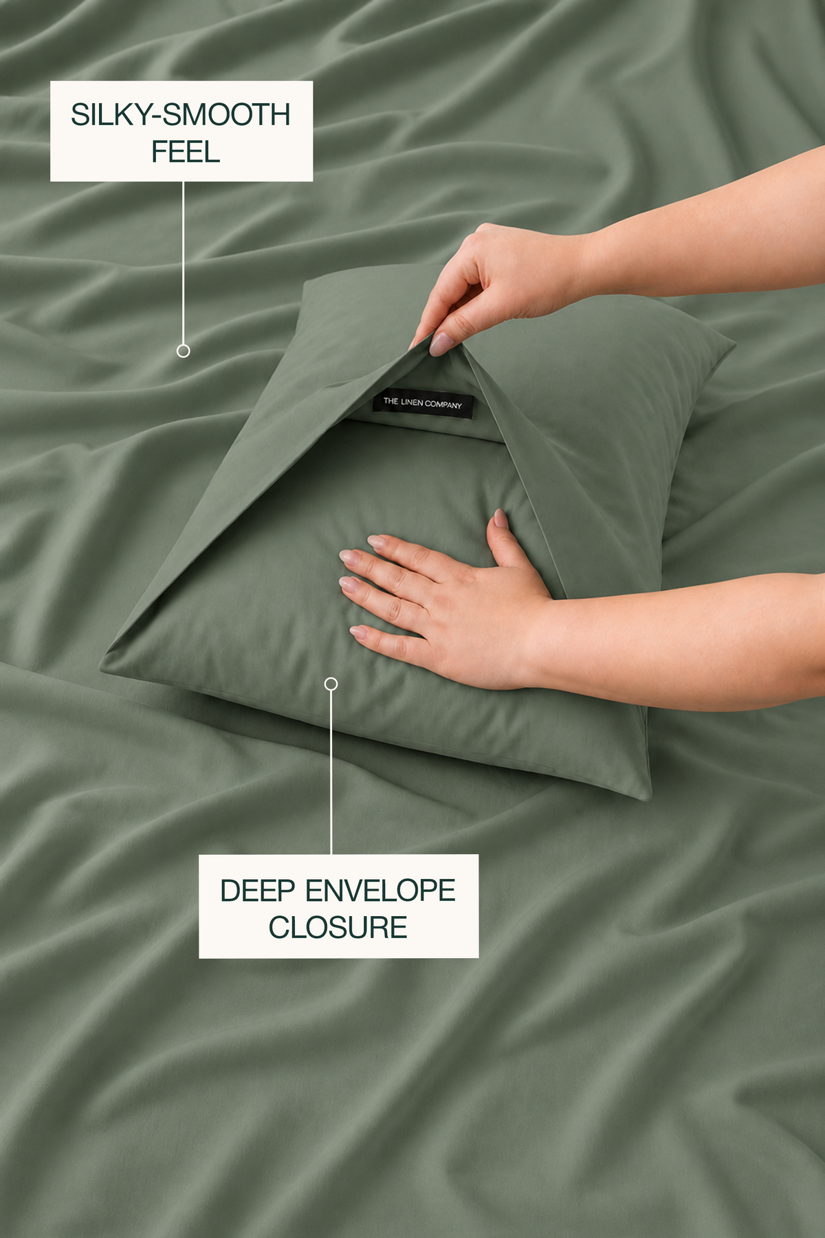 Tencel Cooling Sage Green Duvet Cover Set