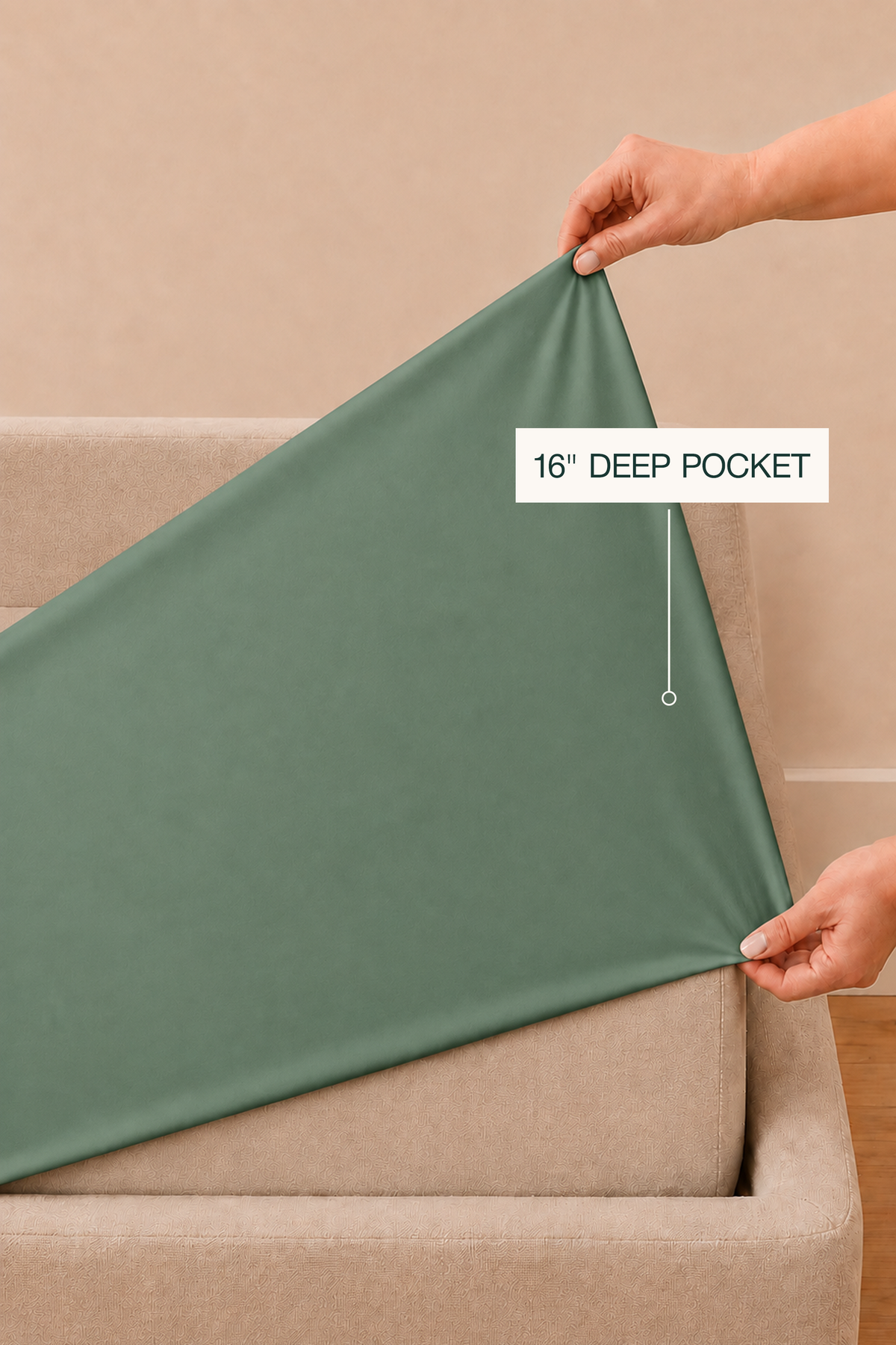 Tencel Cooling Sage Green Fitted Sheet Set