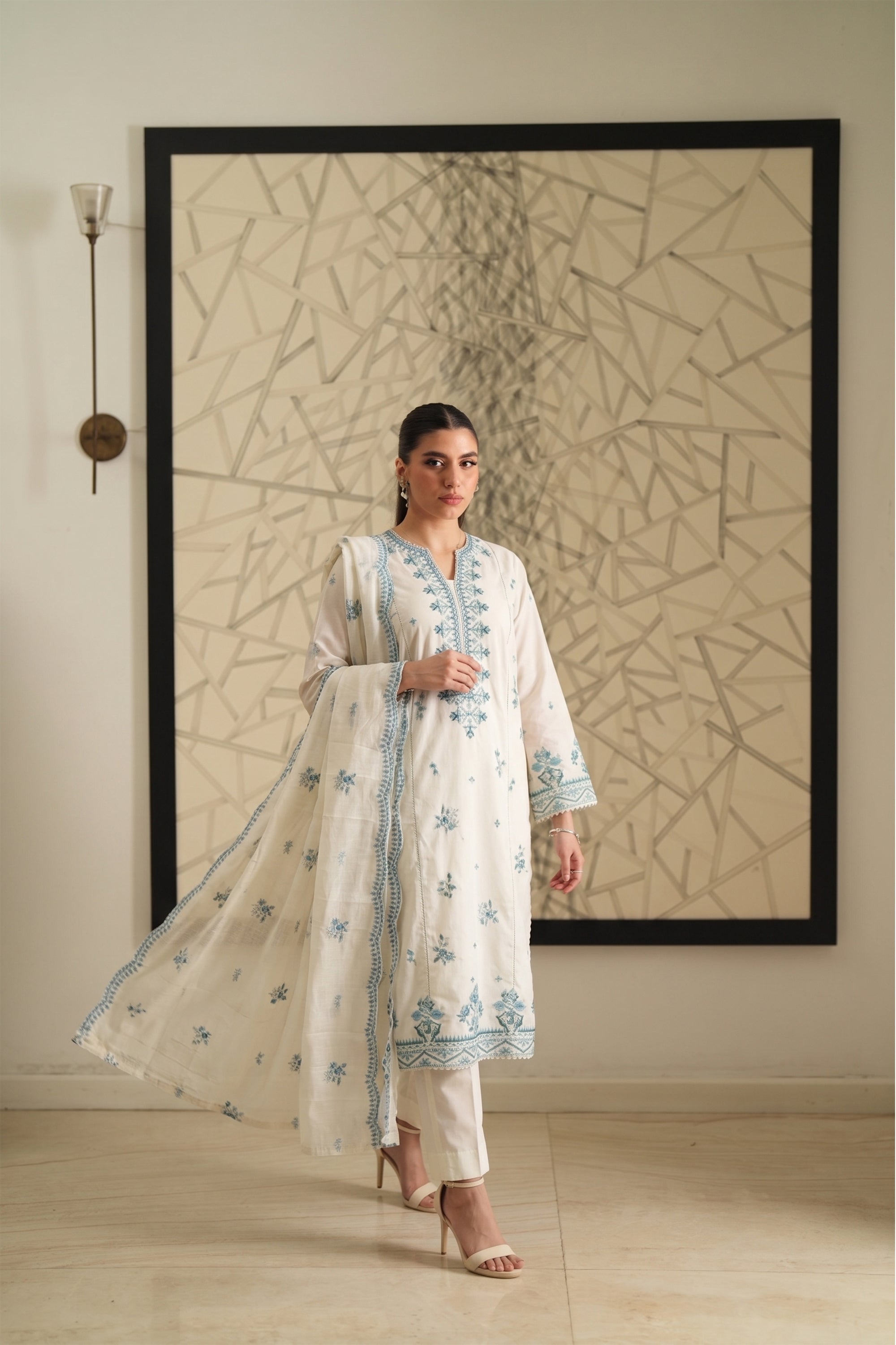 Ivory Suzani - Luxury Lawn Suit