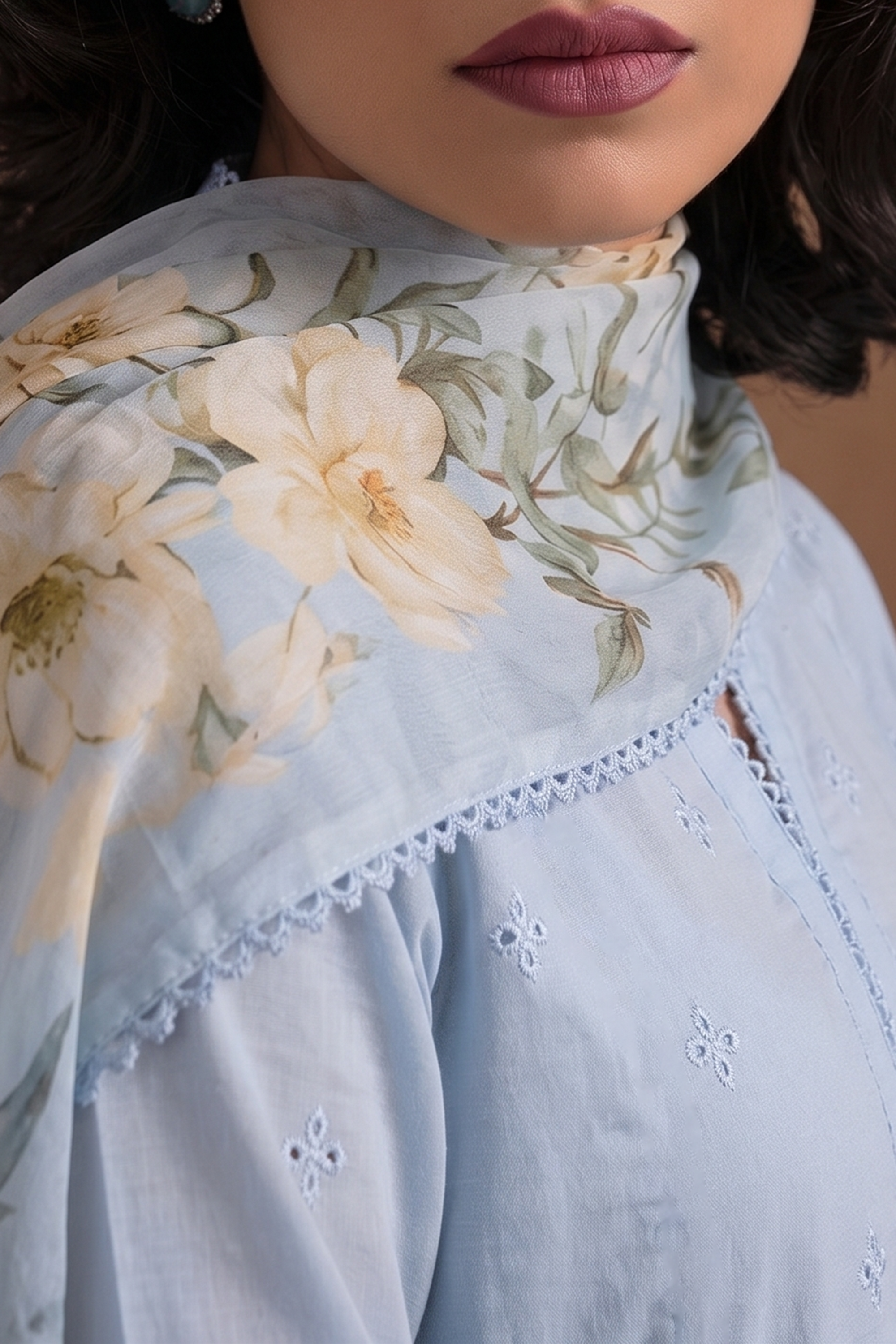 Azure Trellis - Luxury Lawn Suit