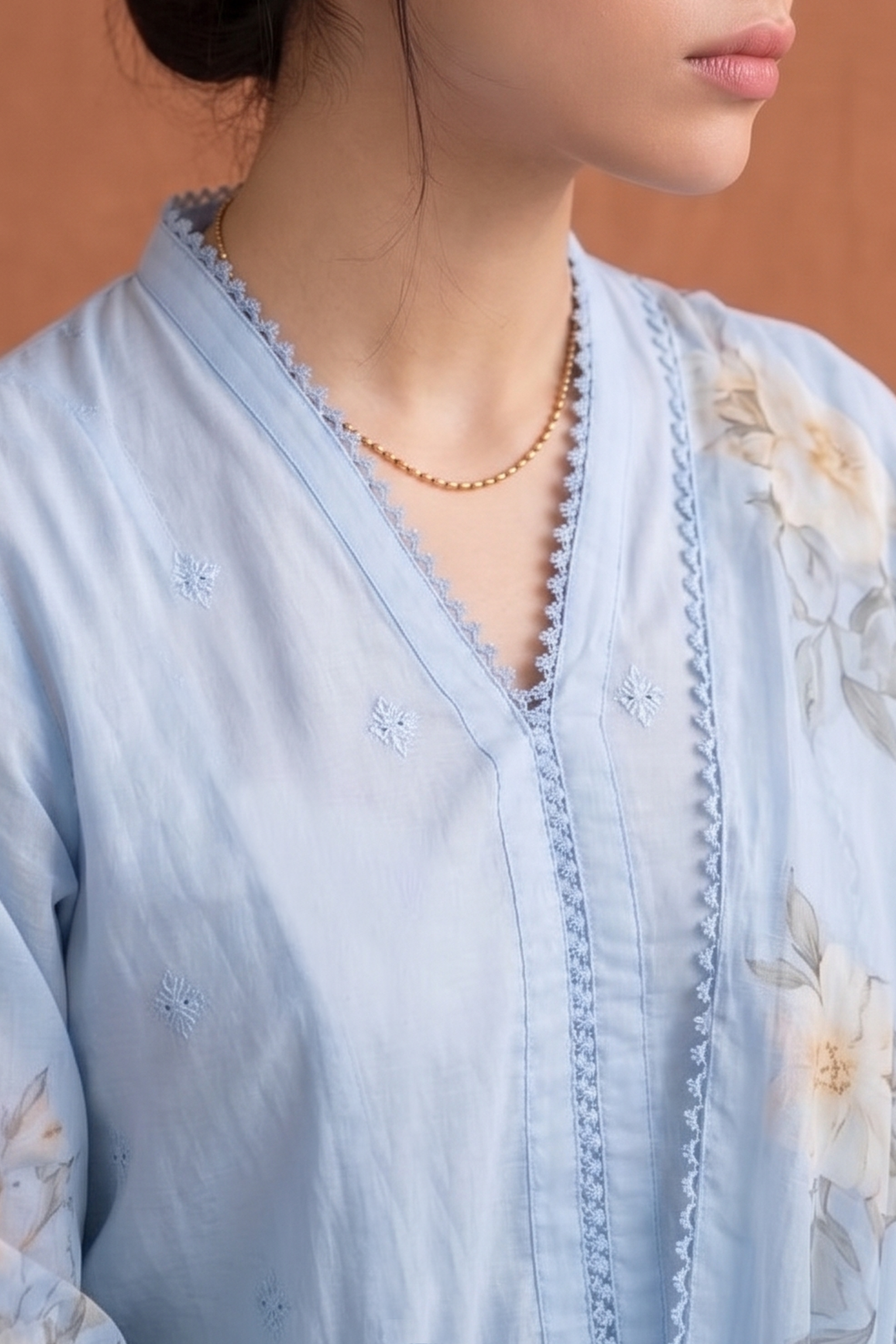 Azure Trellis - Luxury Lawn Suit