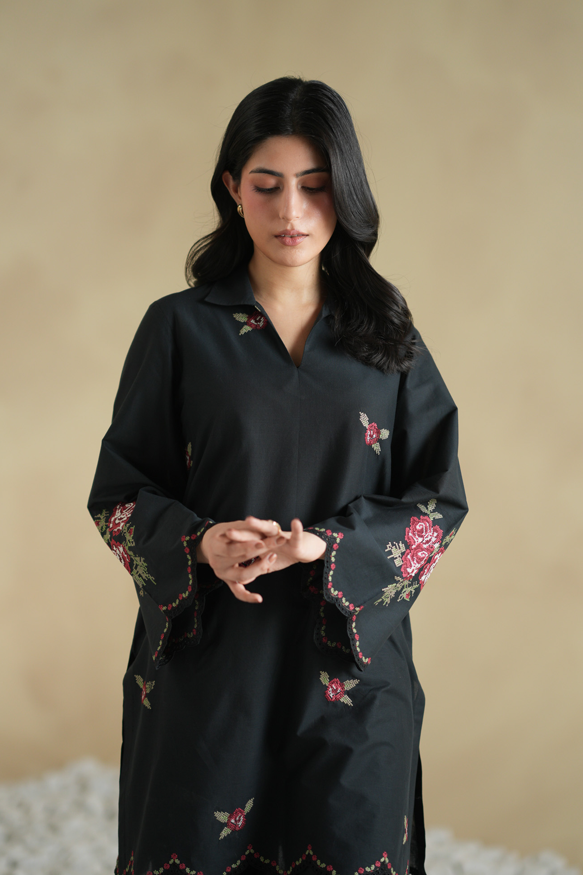 Black Edit Embroidered Co-ord Set
