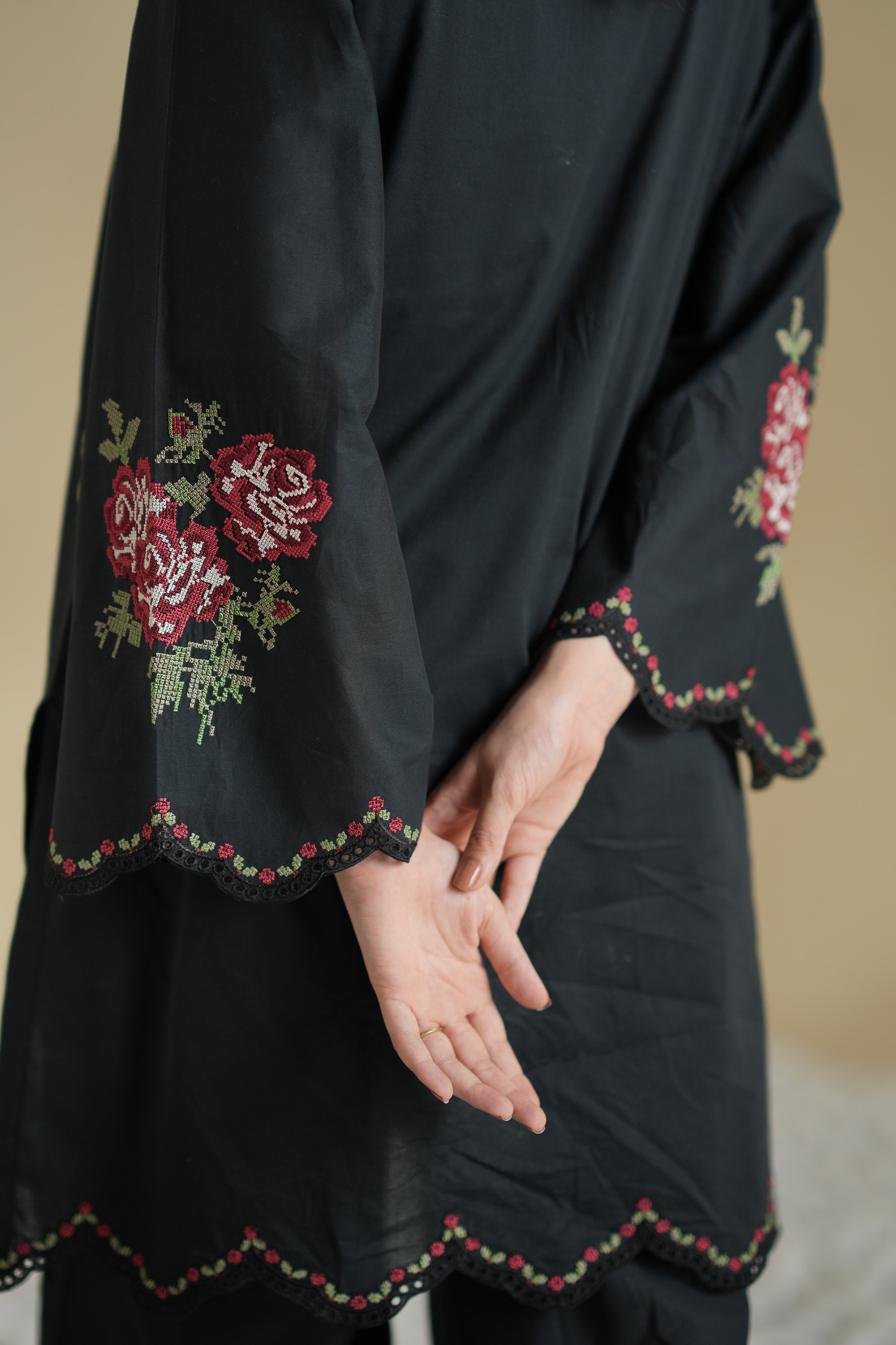 Black Edit Embroidered Co-ord Set